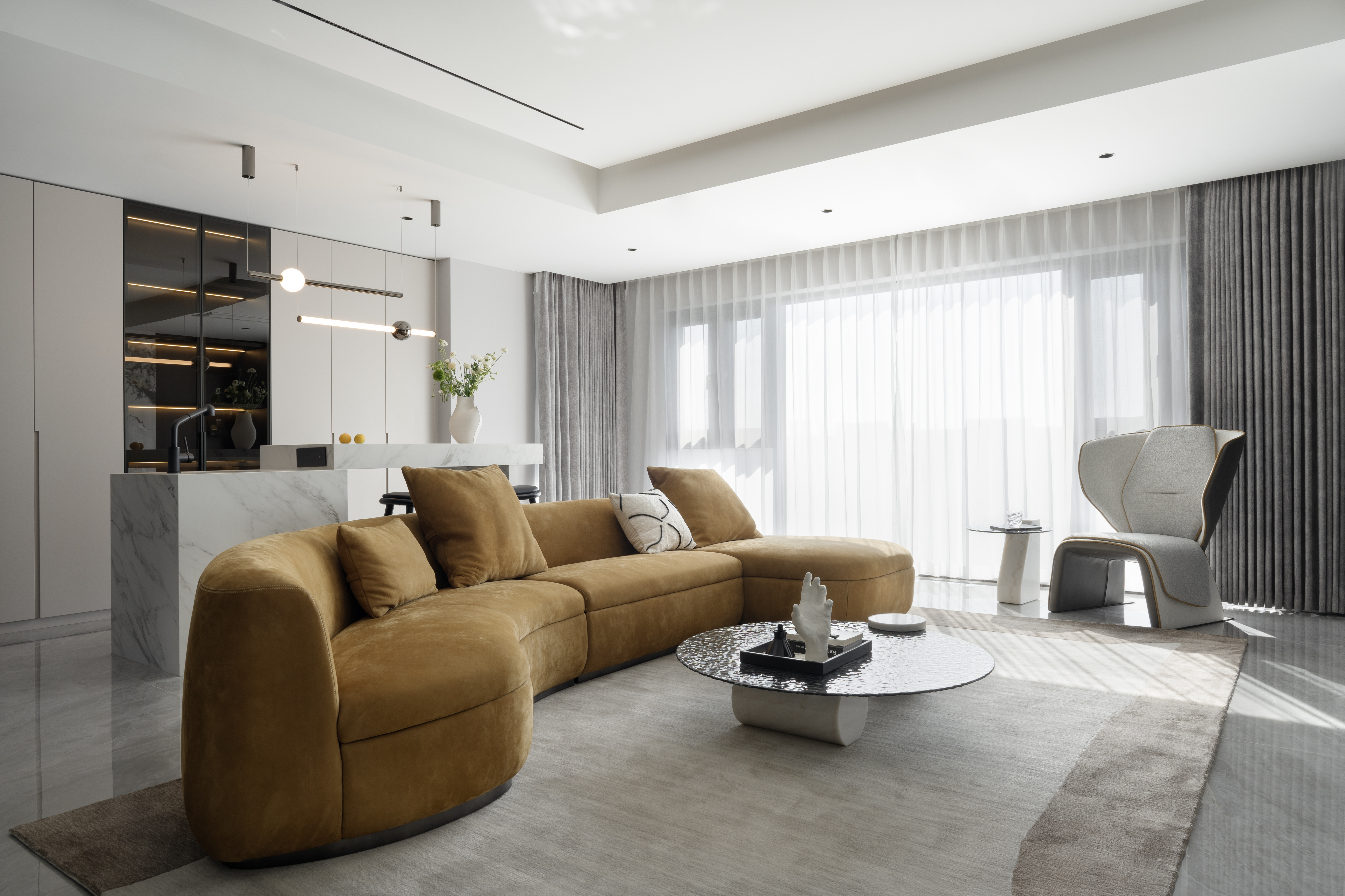 吾悦广场跃式顶层 精致与舒适的平衡丨中国宁波丨宁波奢邸软装设计-2