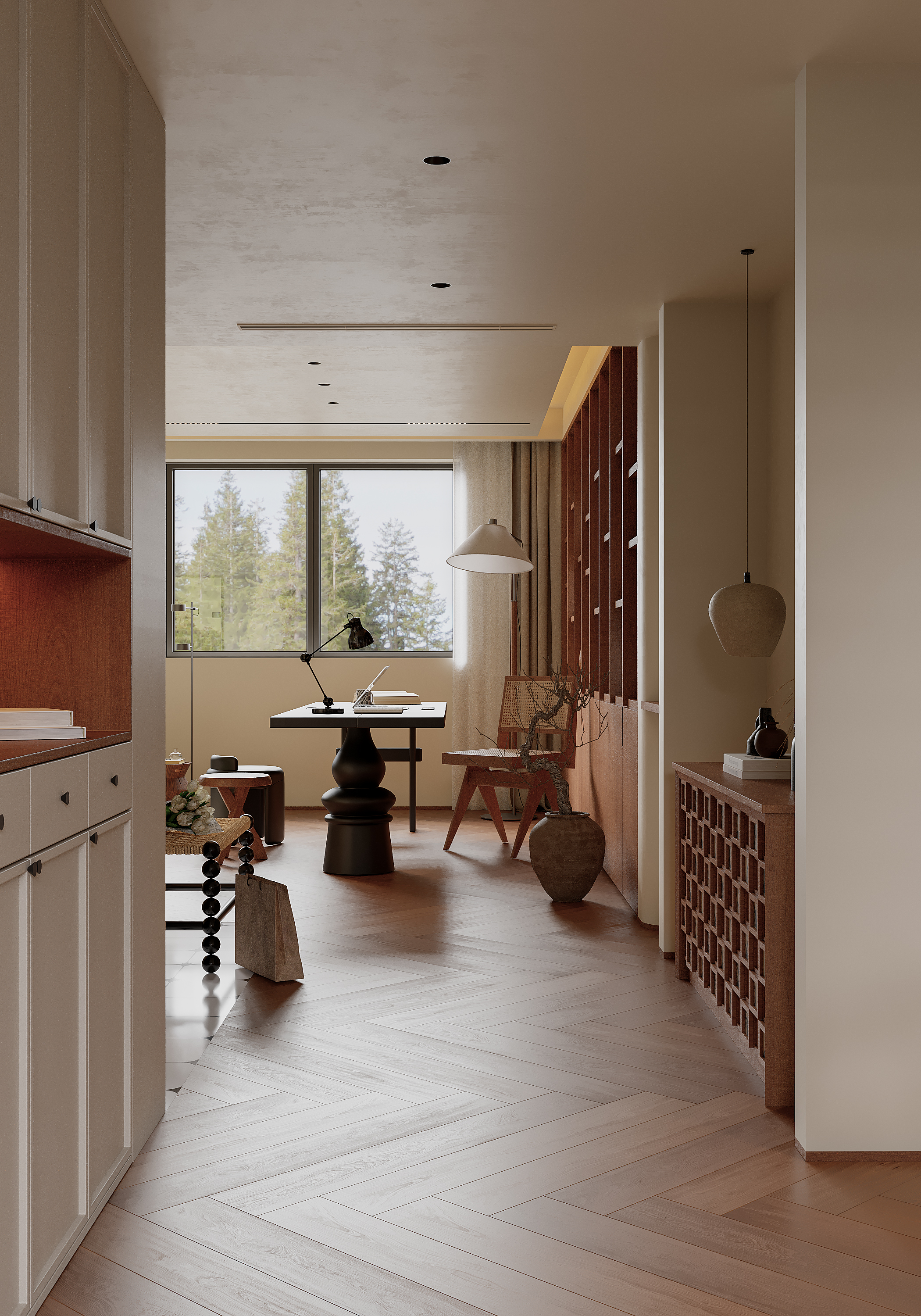 中古风平层丨中国重庆丨觅物设计-9