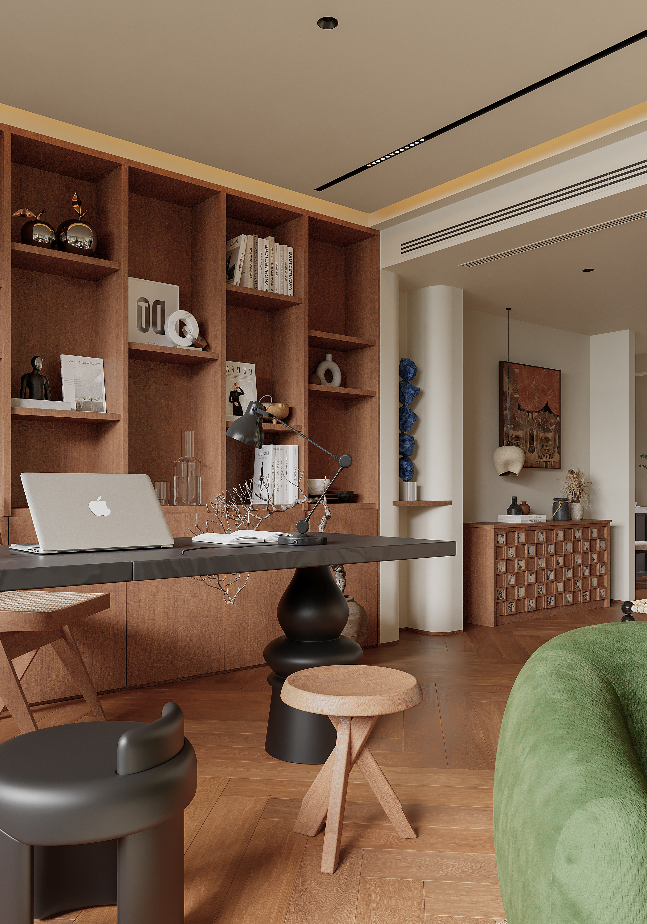 中古风平层丨中国重庆丨觅物设计-7