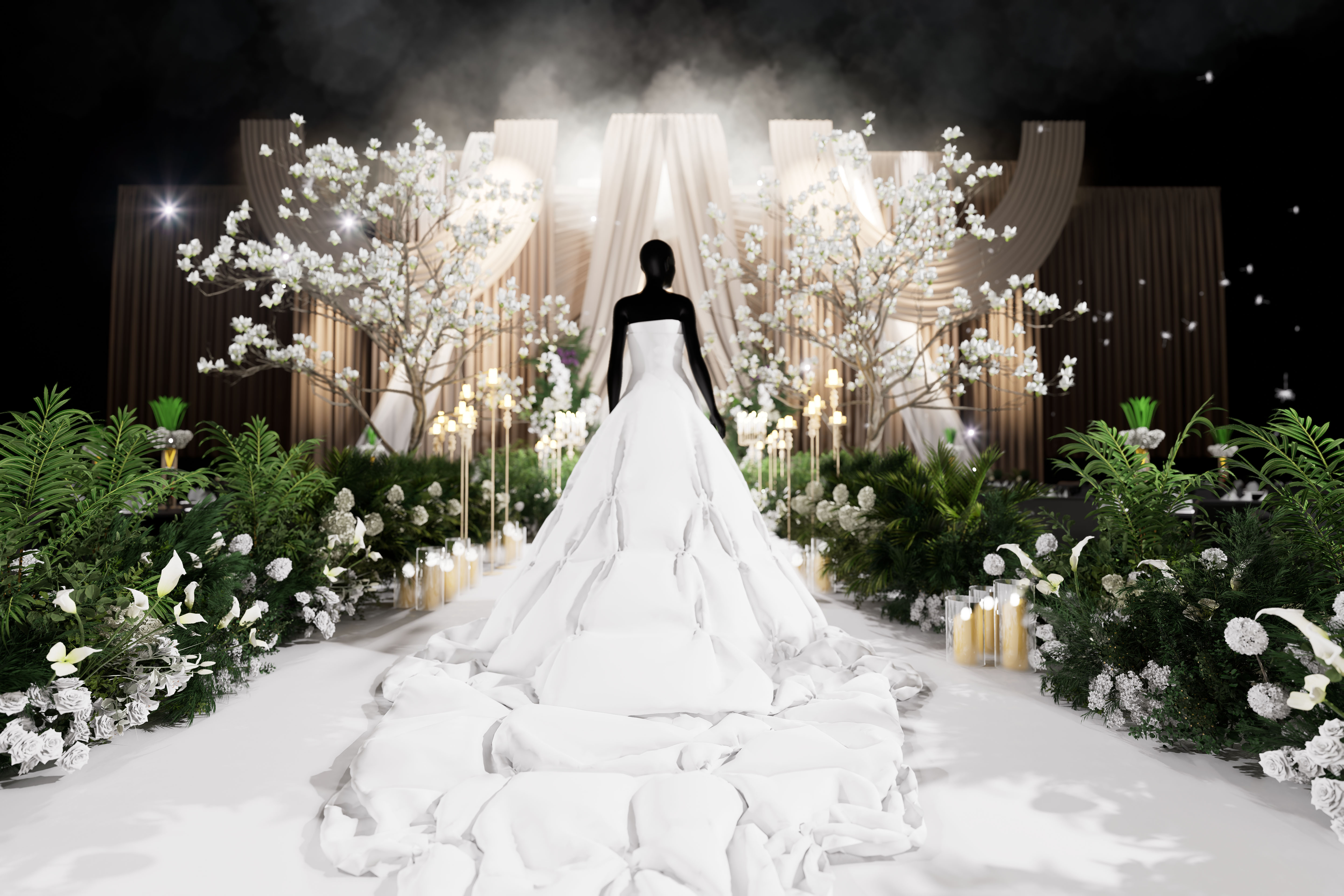 布幔婚礼宴会厅丨中国滨州丨鱼米设计-0