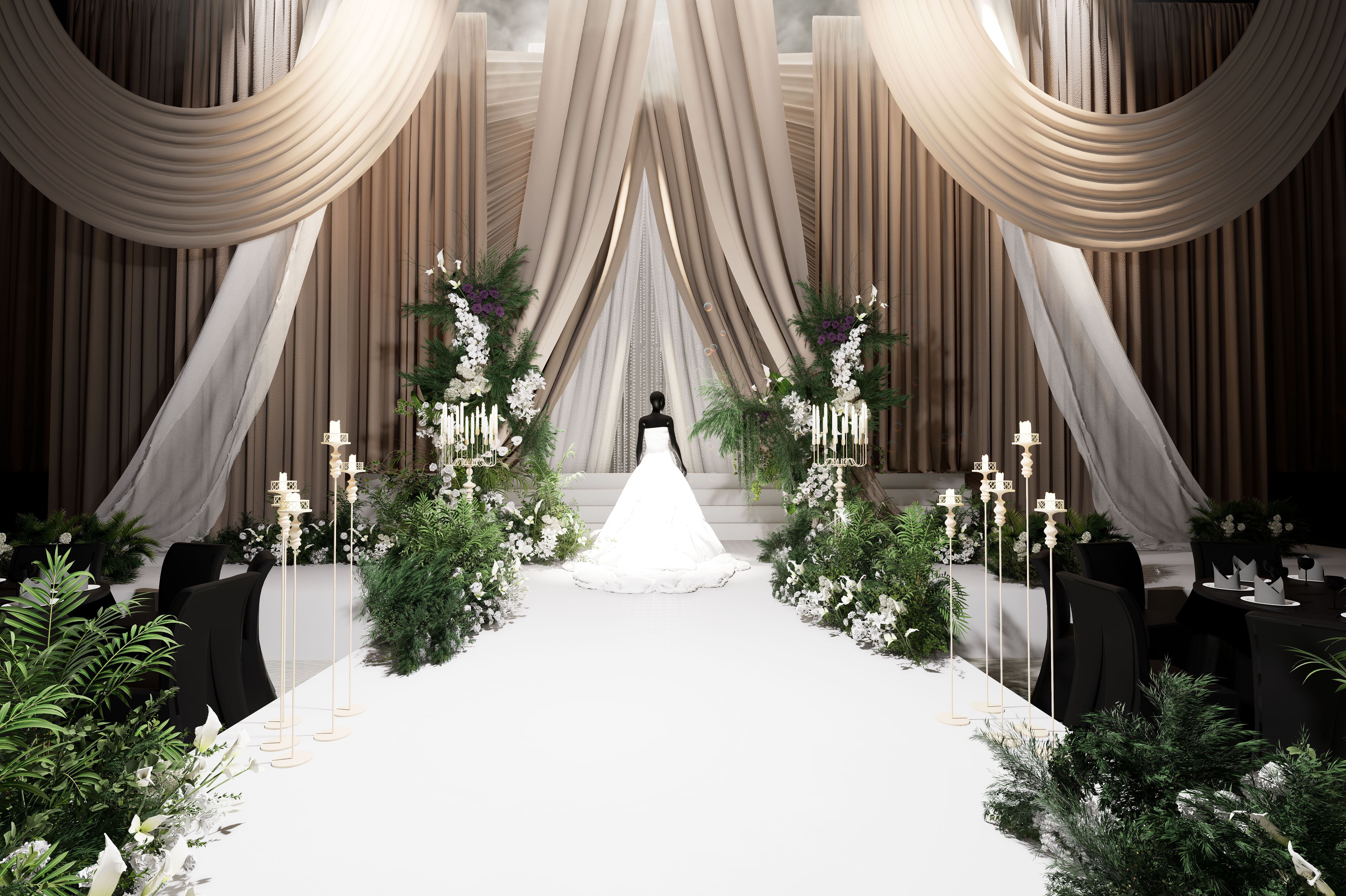 布幔婚礼宴会厅丨中国滨州丨鱼米设计-1