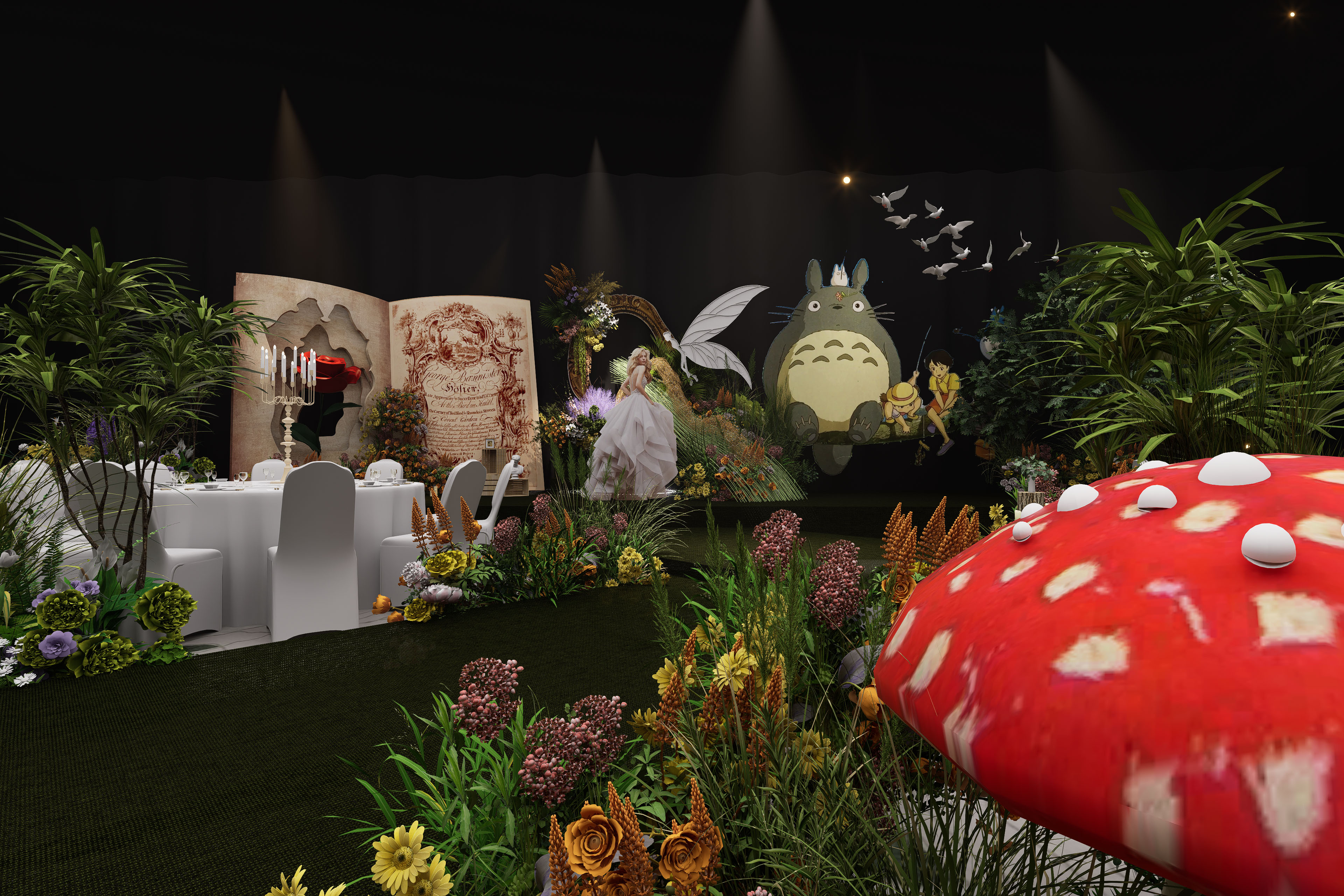 宫崎骏婚礼宴会厅丨中国滨州丨鱼米设计-4