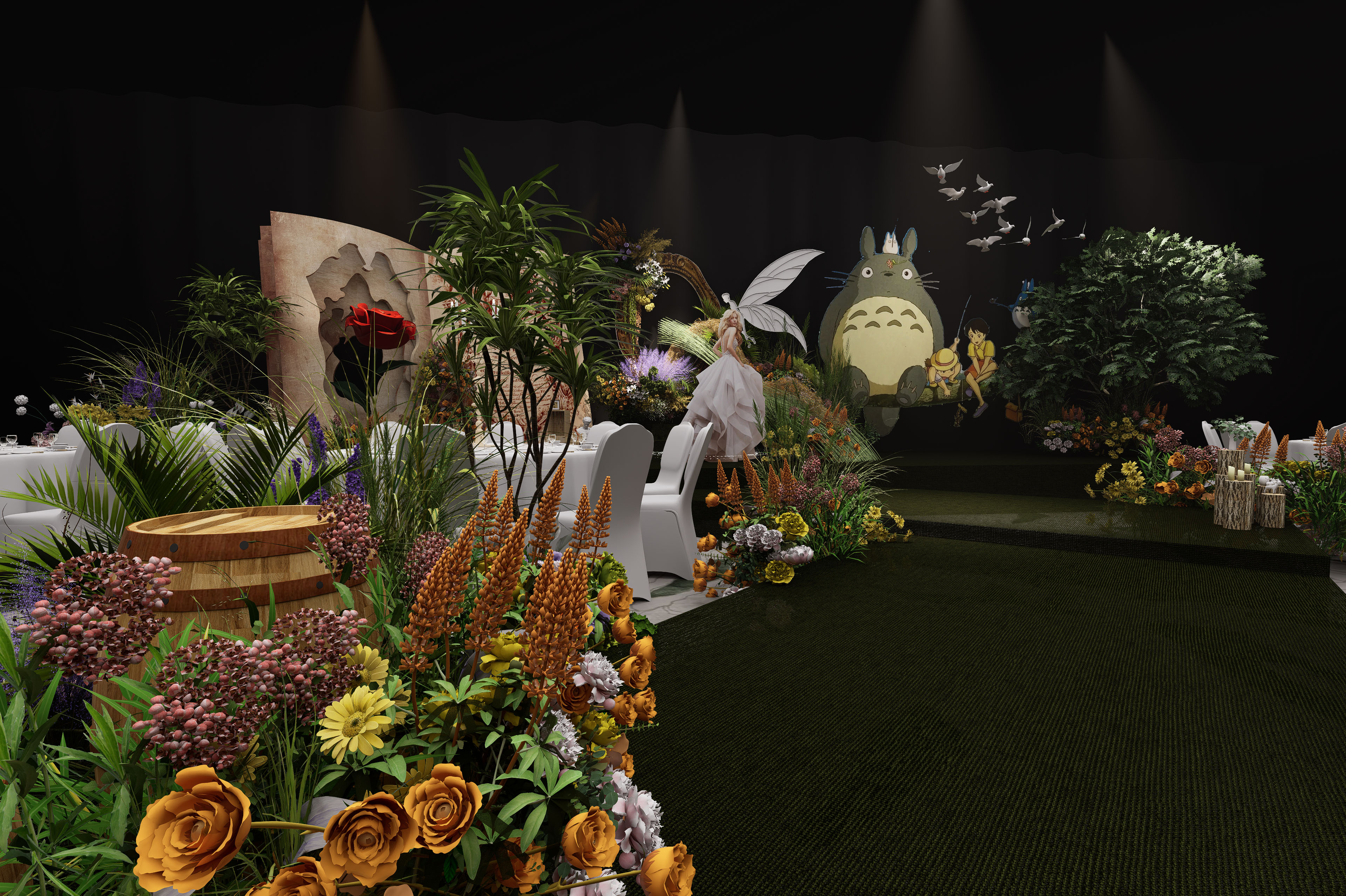 宫崎骏婚礼宴会厅丨中国滨州丨鱼米设计-1