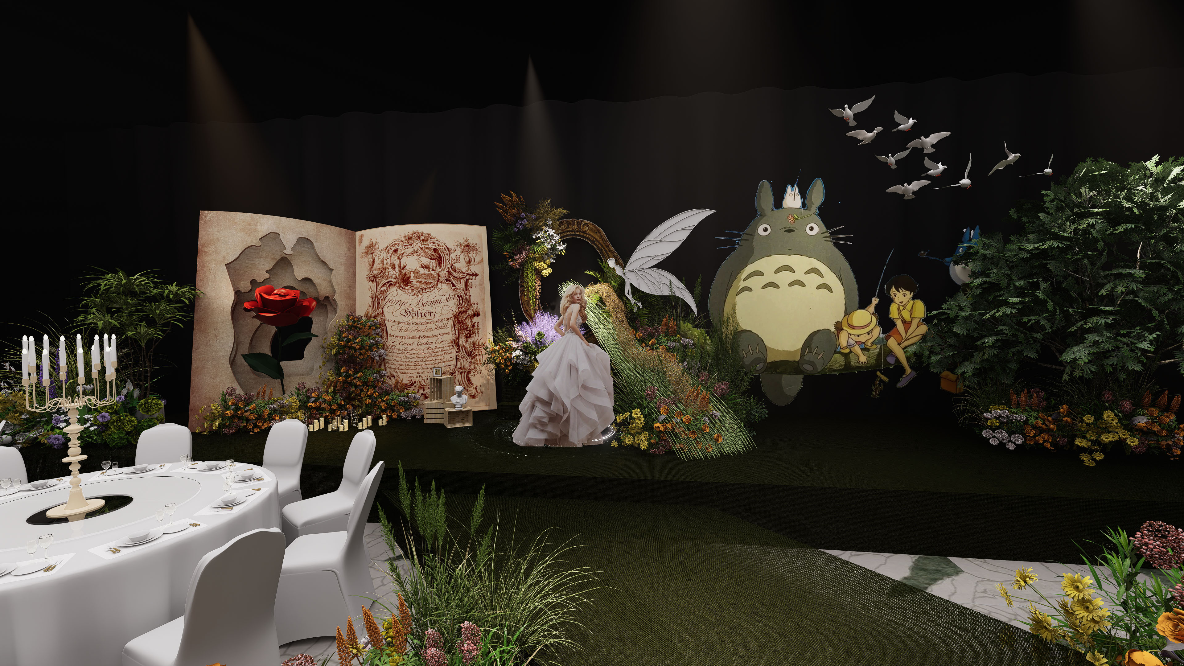 宫崎骏婚礼宴会厅丨中国滨州丨鱼米设计-5