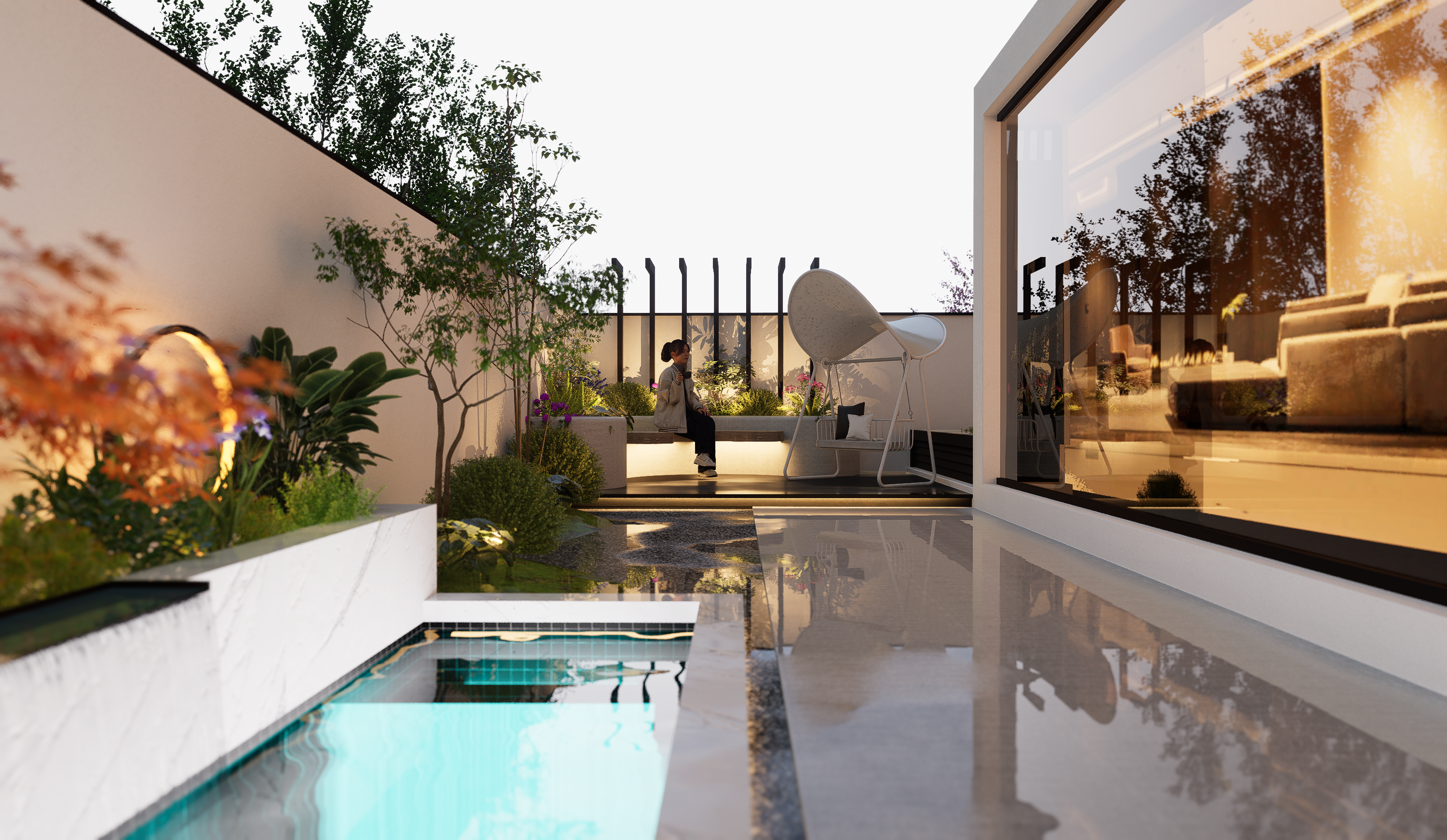 山海春风融合自然的现代庭院丨中国昆明丨OUYA巴明然-14