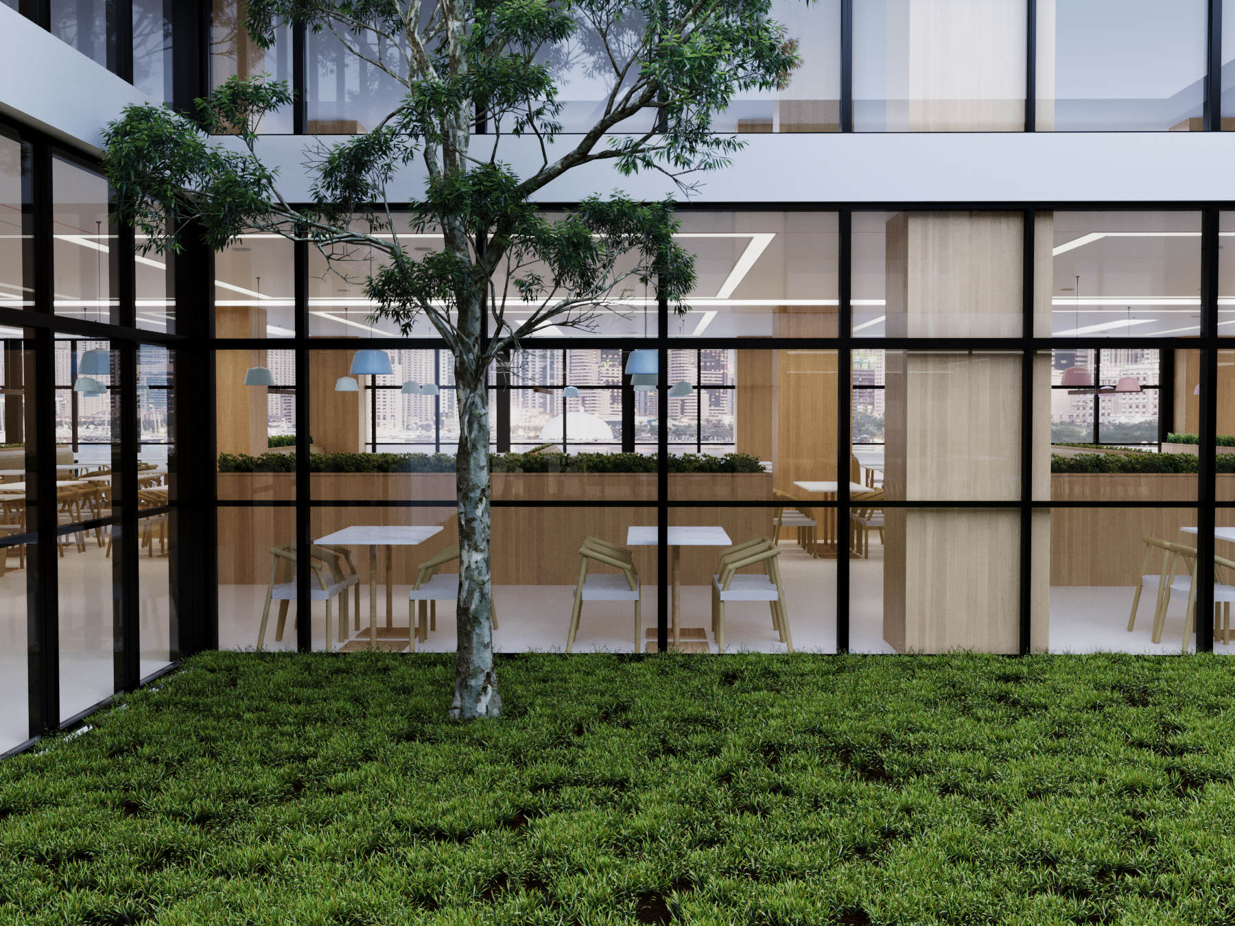 深圳光明政务服务中心公共餐厅 员工食堂丨中国深圳丨aLang设计-5