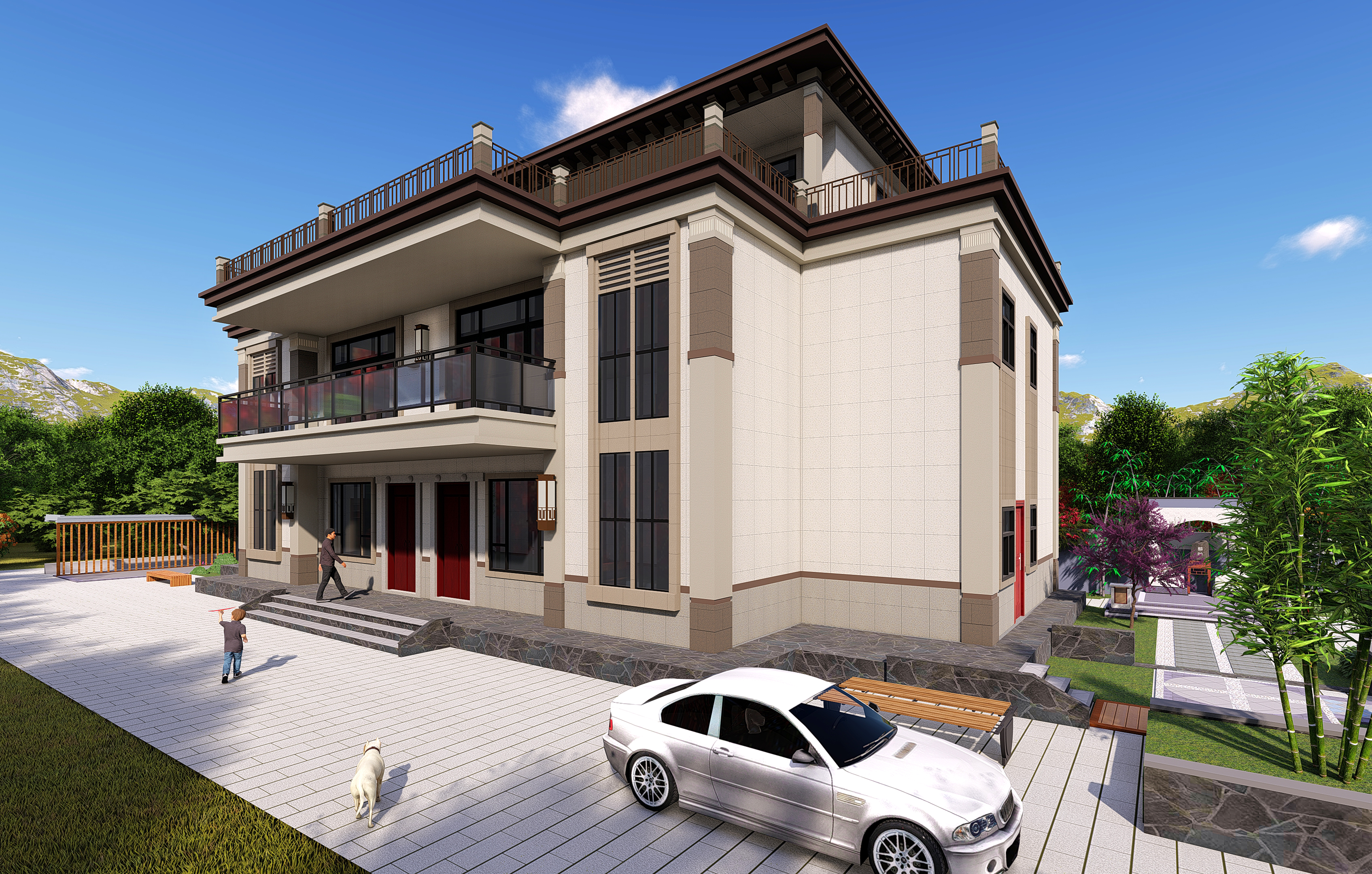 新中式别墅外观设计丨中国广州丨丰云设计工作室-2