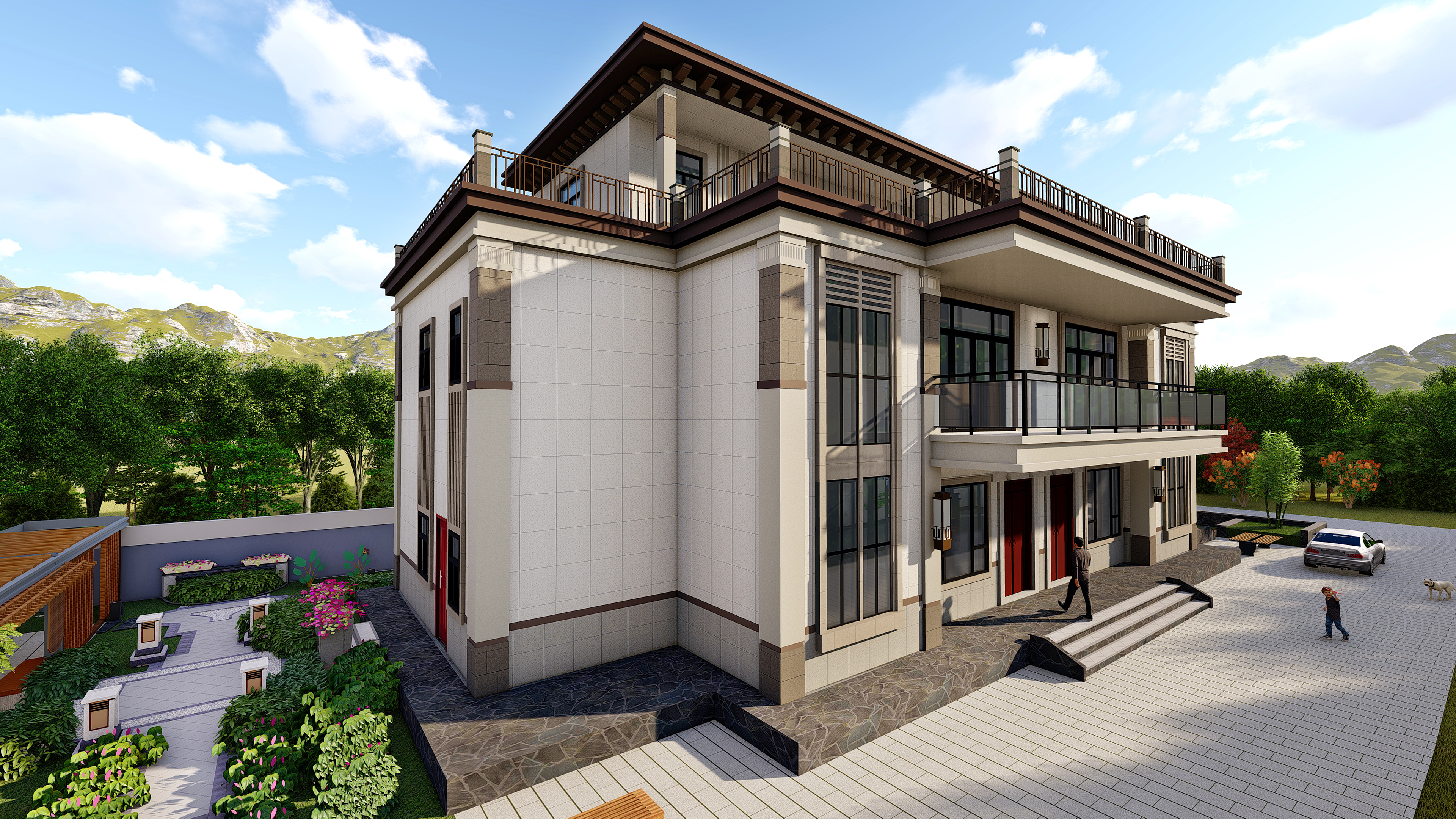 新中式别墅外观设计丨中国广州丨丰云设计工作室-5