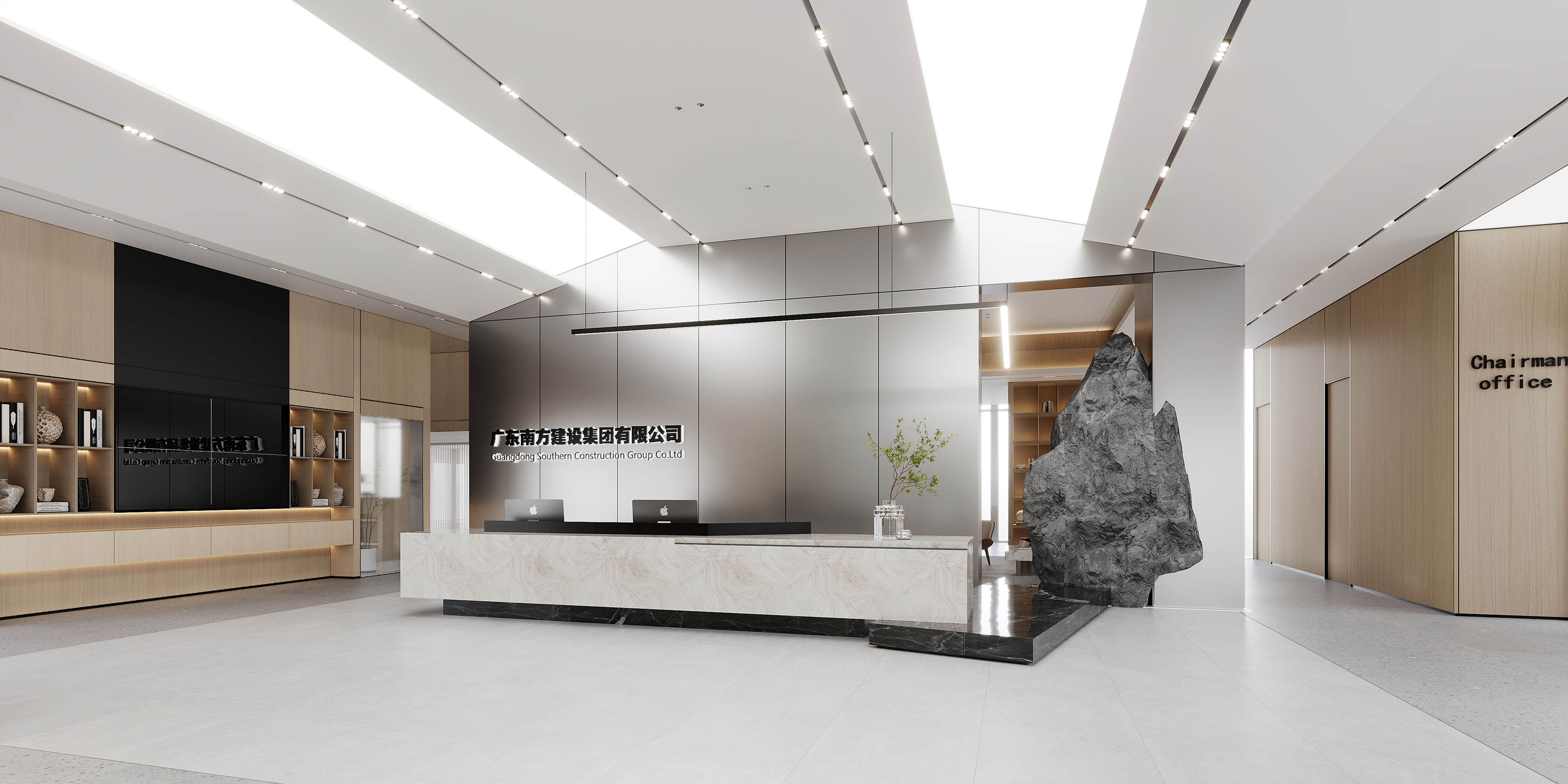 现代极简办公室丨中国广州丨壹山方圆-9