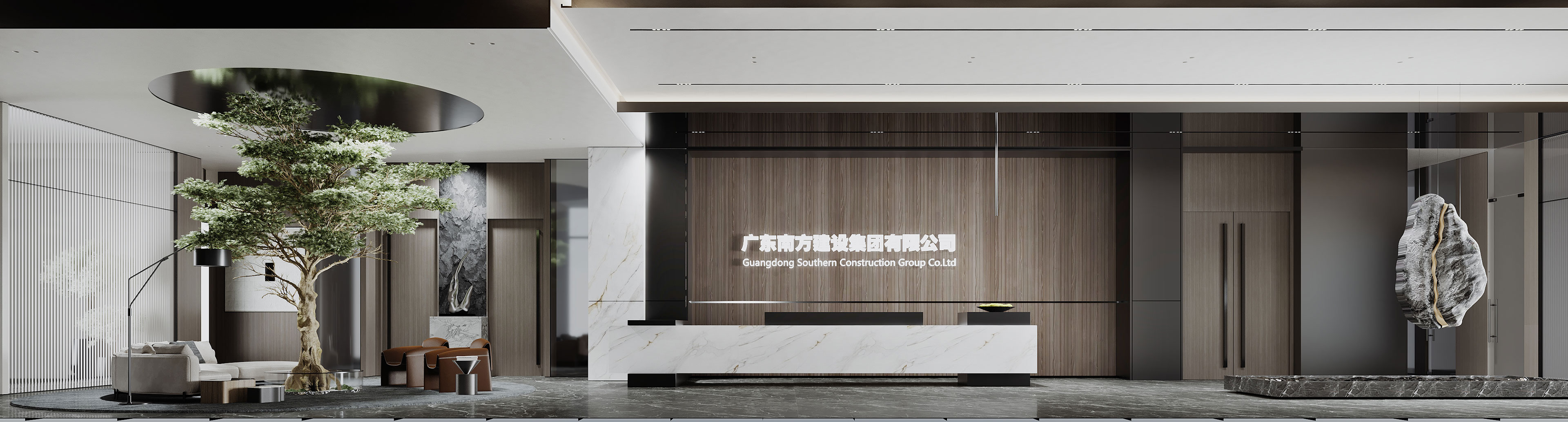 现代极简办公室丨中国广州丨壹山方圆-5