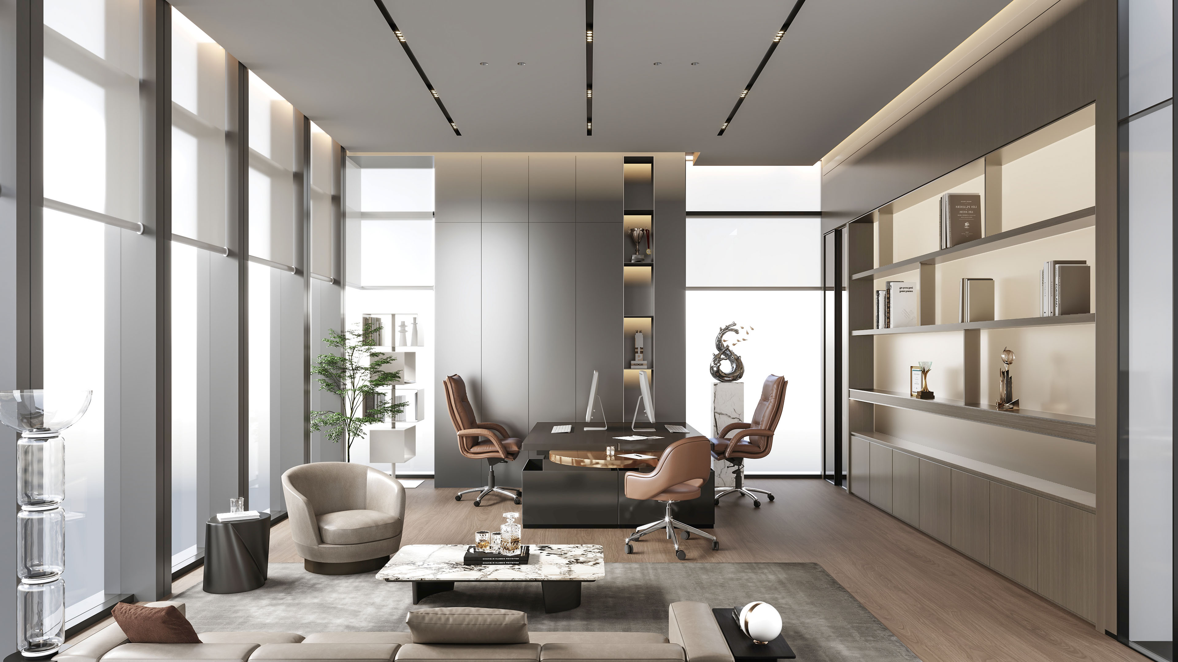 现代极简办公室丨中国广州丨壹山方圆-15