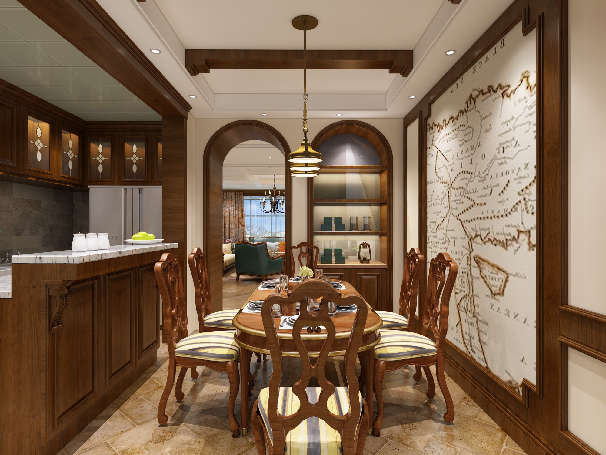 赵都华府180平米美式乡村格调宅邸丨中国邯郸丨董卫朝-1