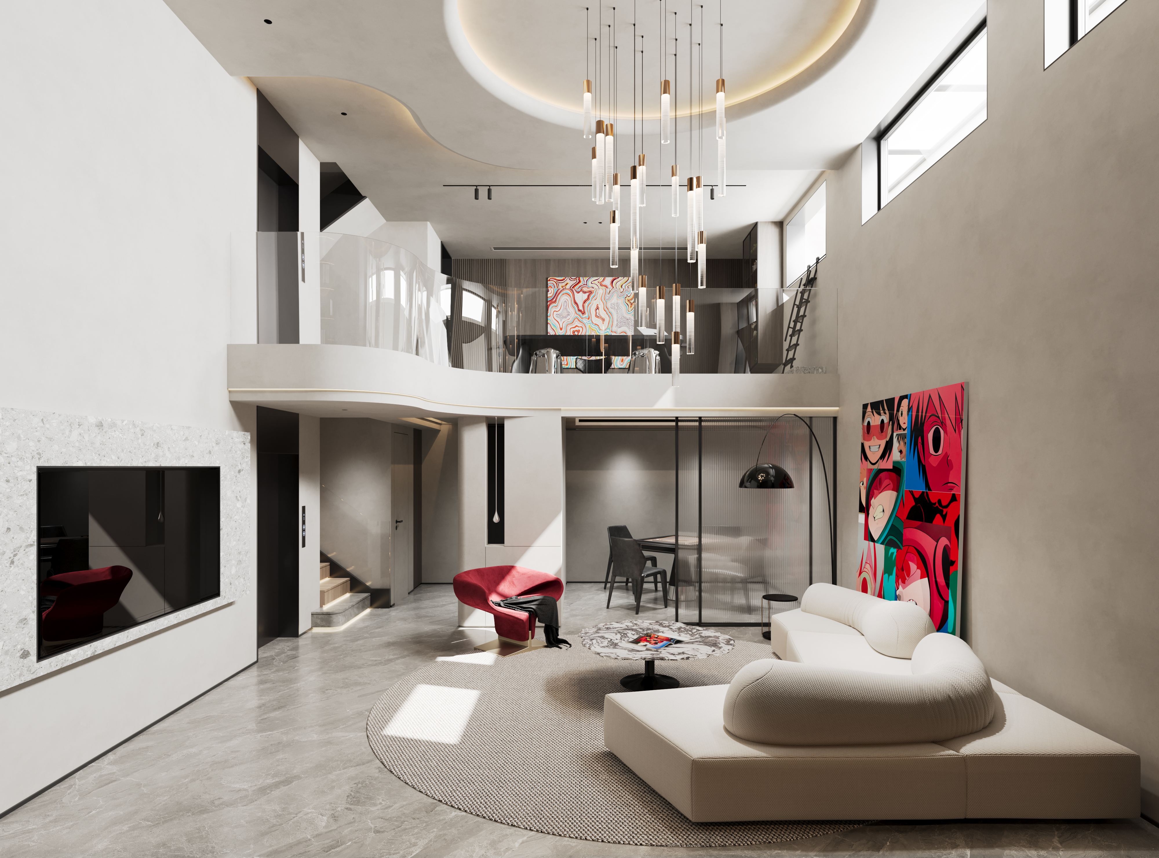 杭州别墅项目-学成府400方现代侘寂风丨中国杭州丨名震设计团队-3