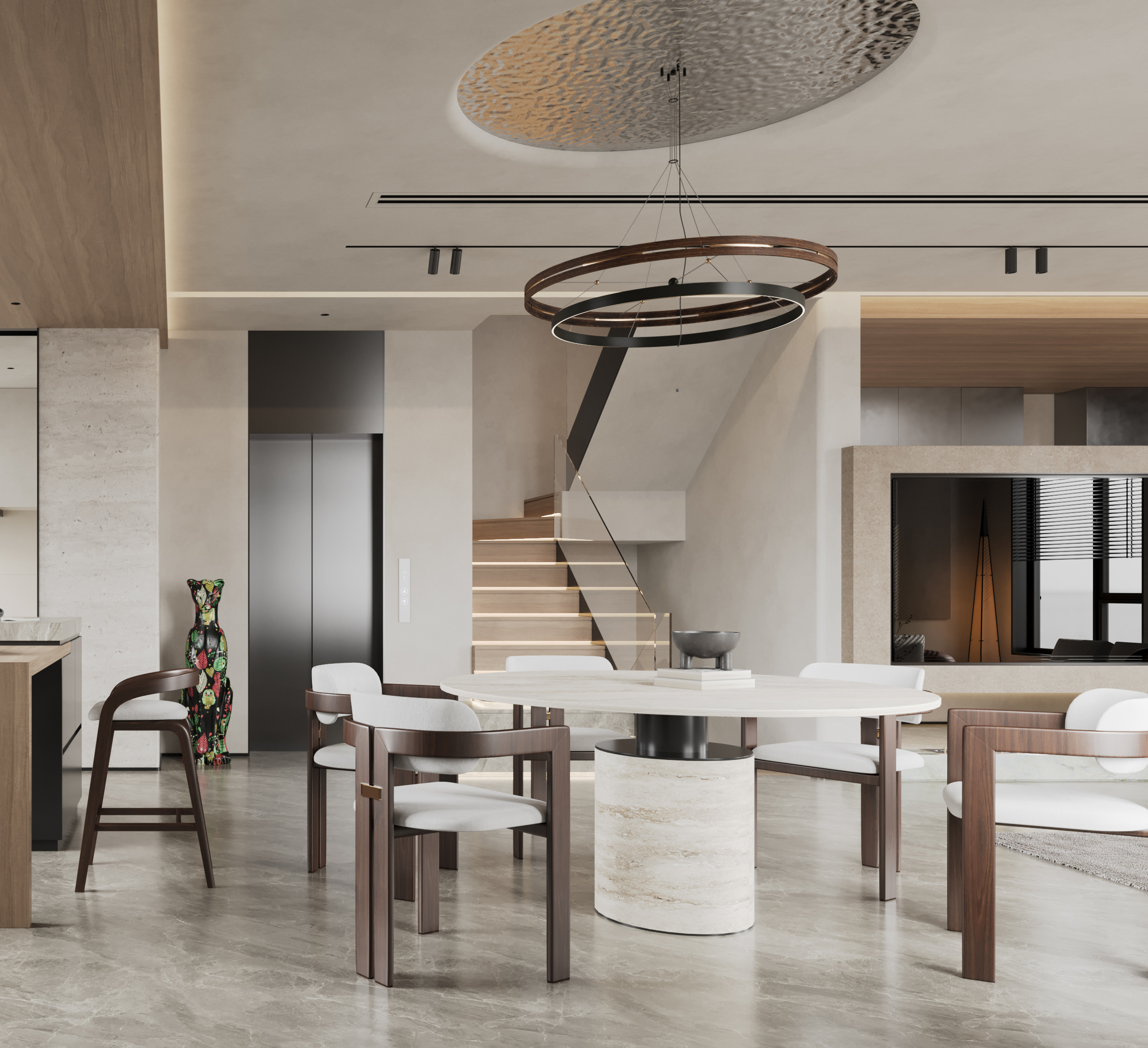 杭州别墅项目-学成府400方现代侘寂风丨中国杭州丨名震设计团队-0