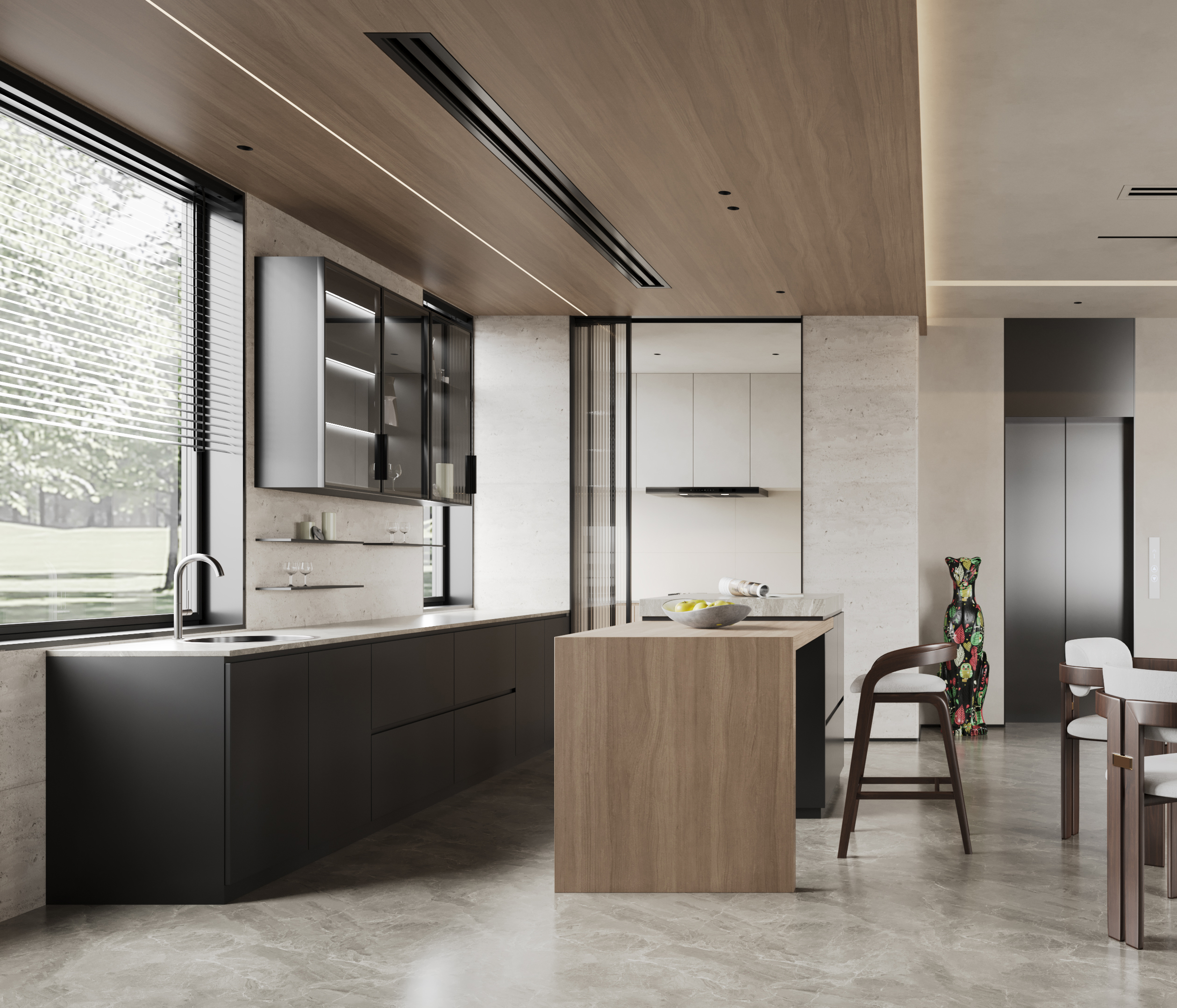 杭州别墅项目-学成府400方现代侘寂风丨中国杭州丨名震设计团队-4