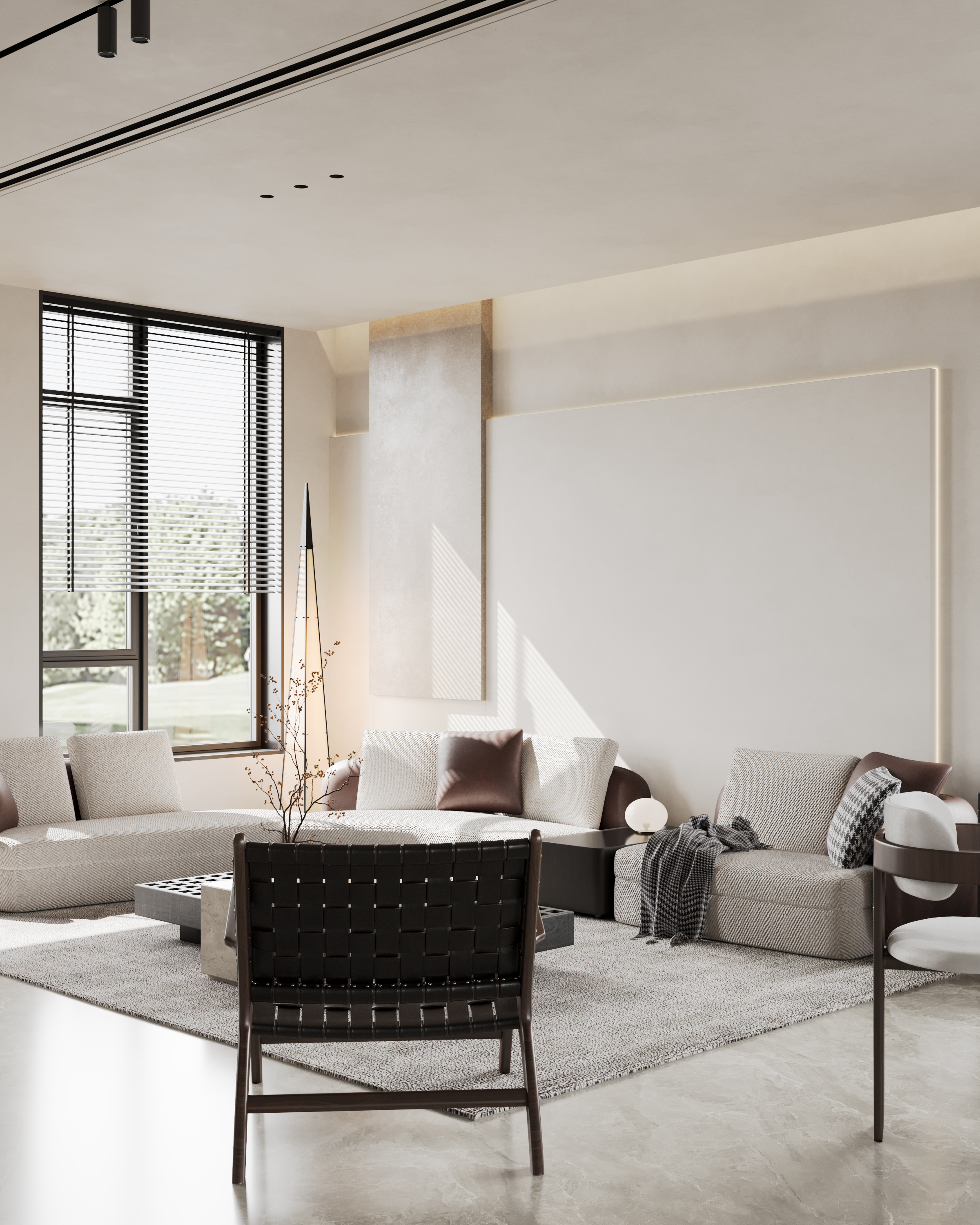 杭州别墅项目-学成府400方现代侘寂风丨中国杭州丨名震设计团队-5