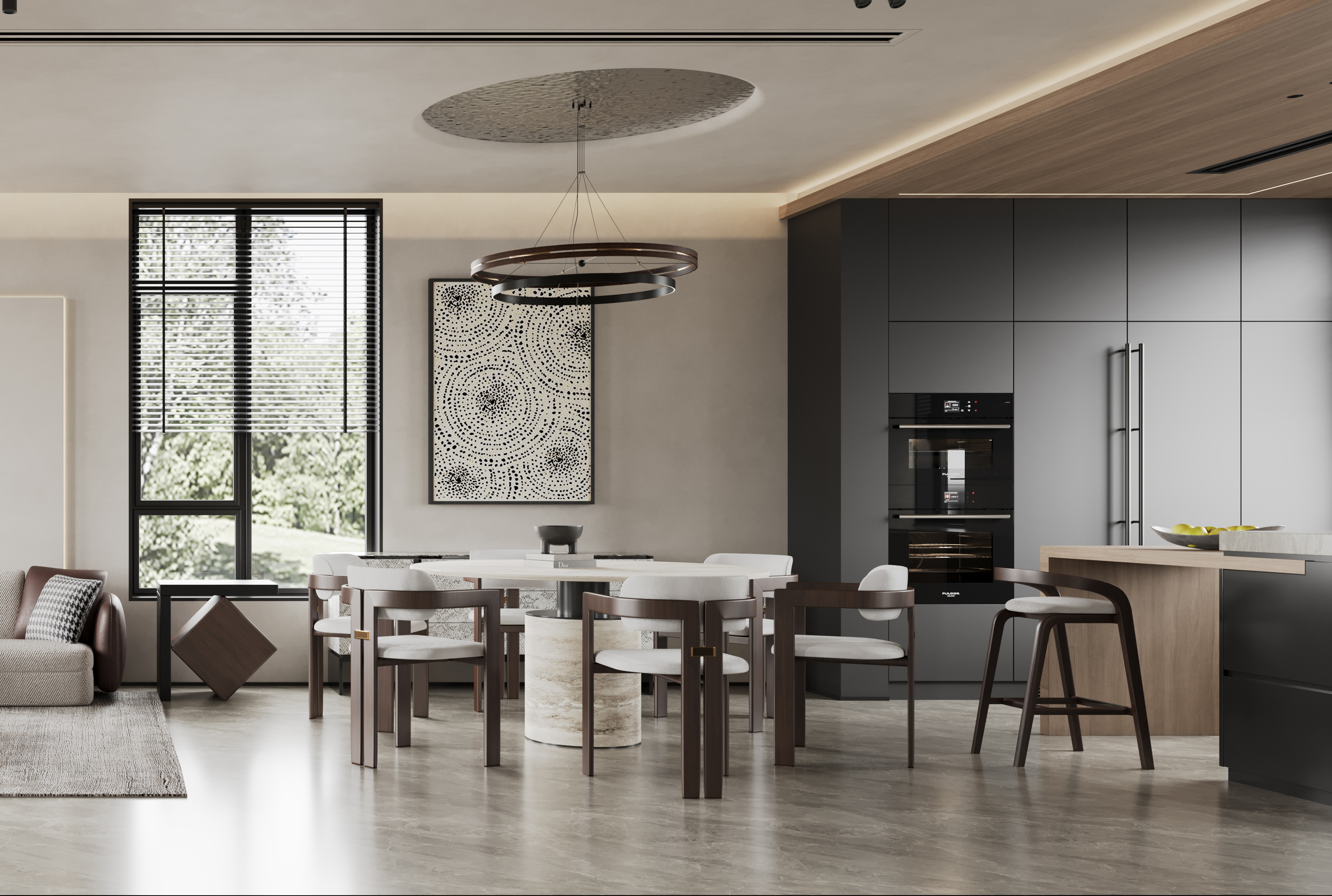 杭州别墅项目-学成府400方现代侘寂风丨中国杭州丨名震设计团队-6