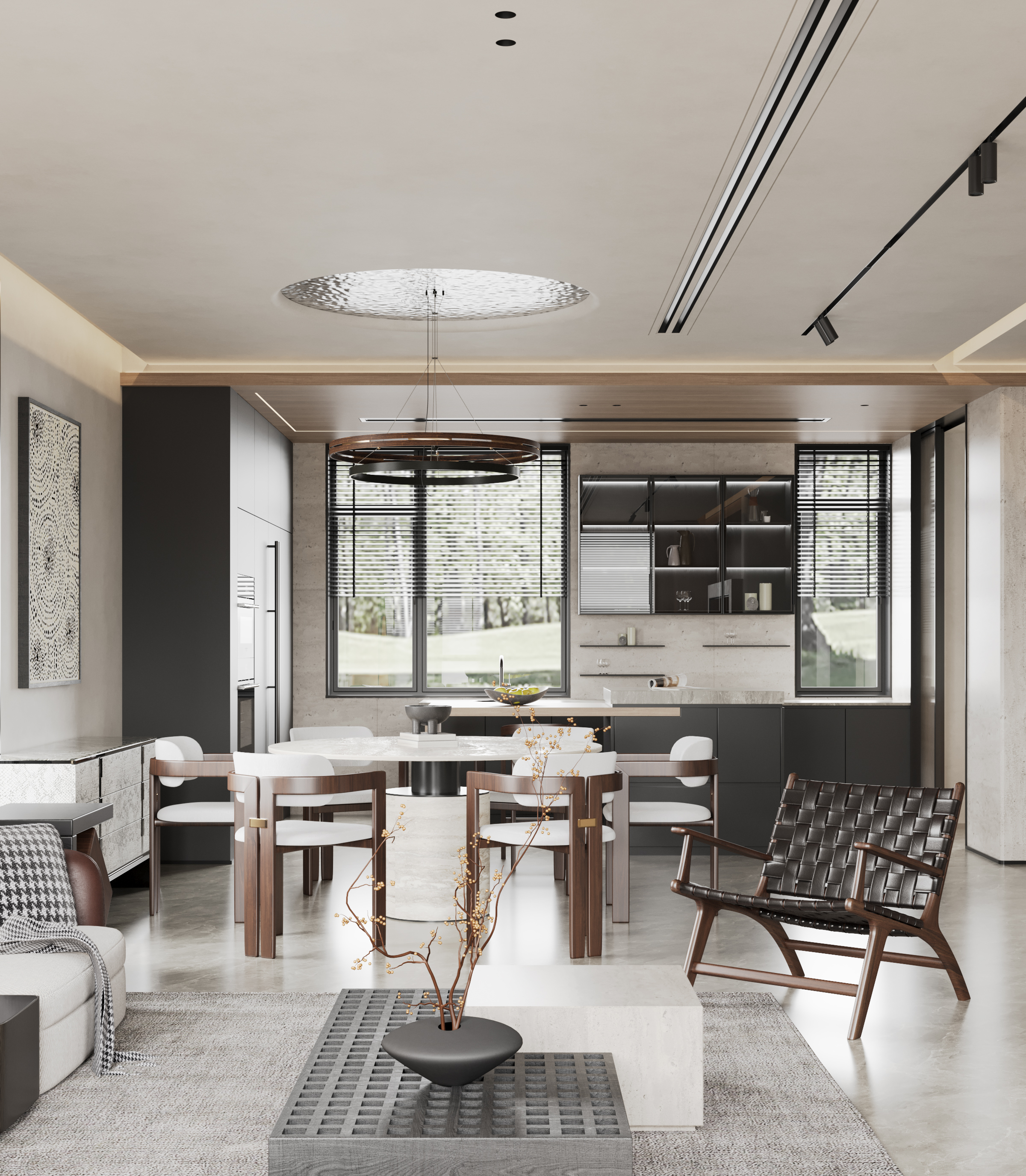 杭州别墅项目-学成府400方现代侘寂风丨中国杭州丨名震设计团队-8