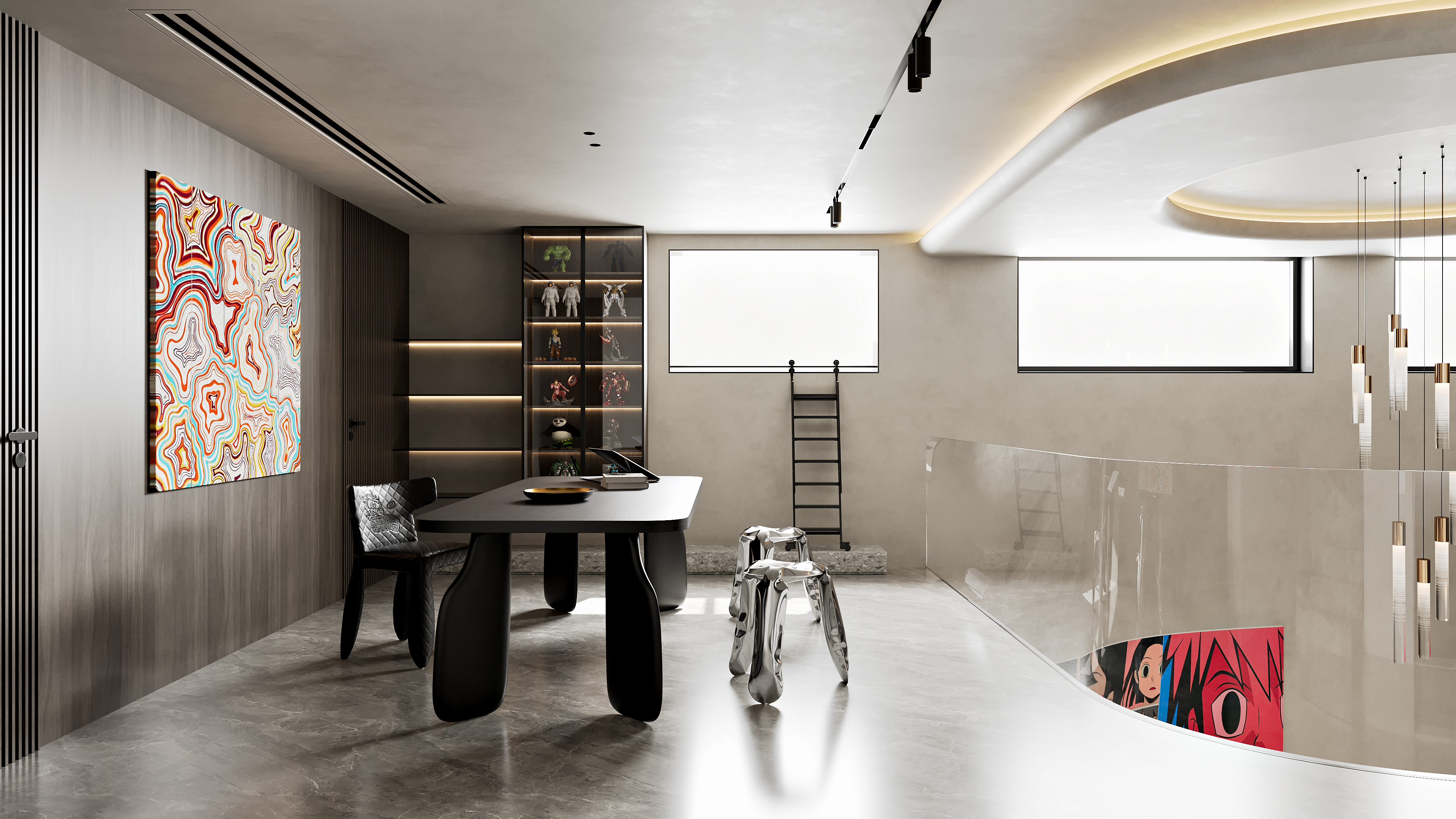 杭州别墅项目-学成府400方现代侘寂风丨中国杭州丨名震设计团队-11