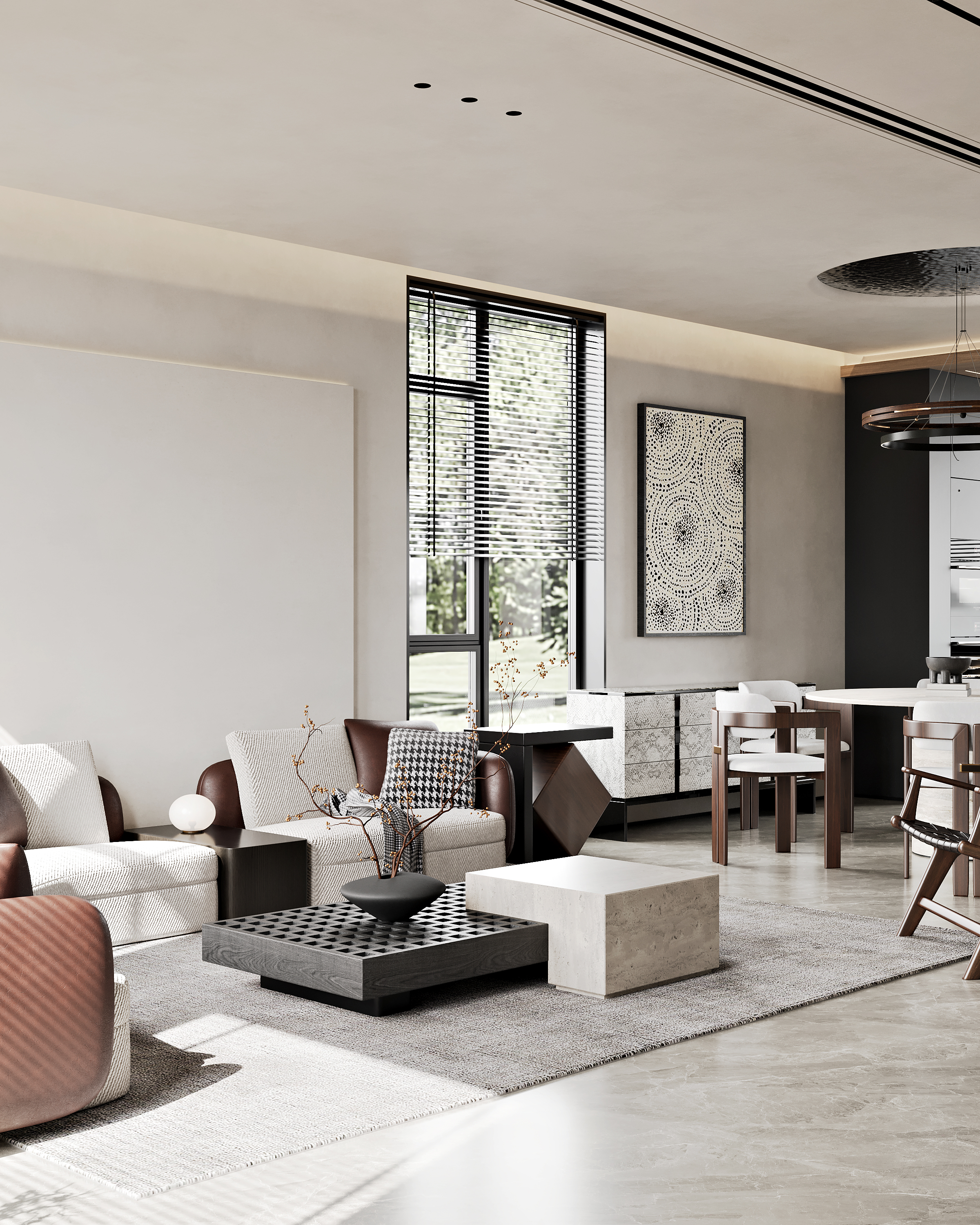 杭州别墅项目-学成府400方现代侘寂风丨中国杭州丨名震设计团队-12