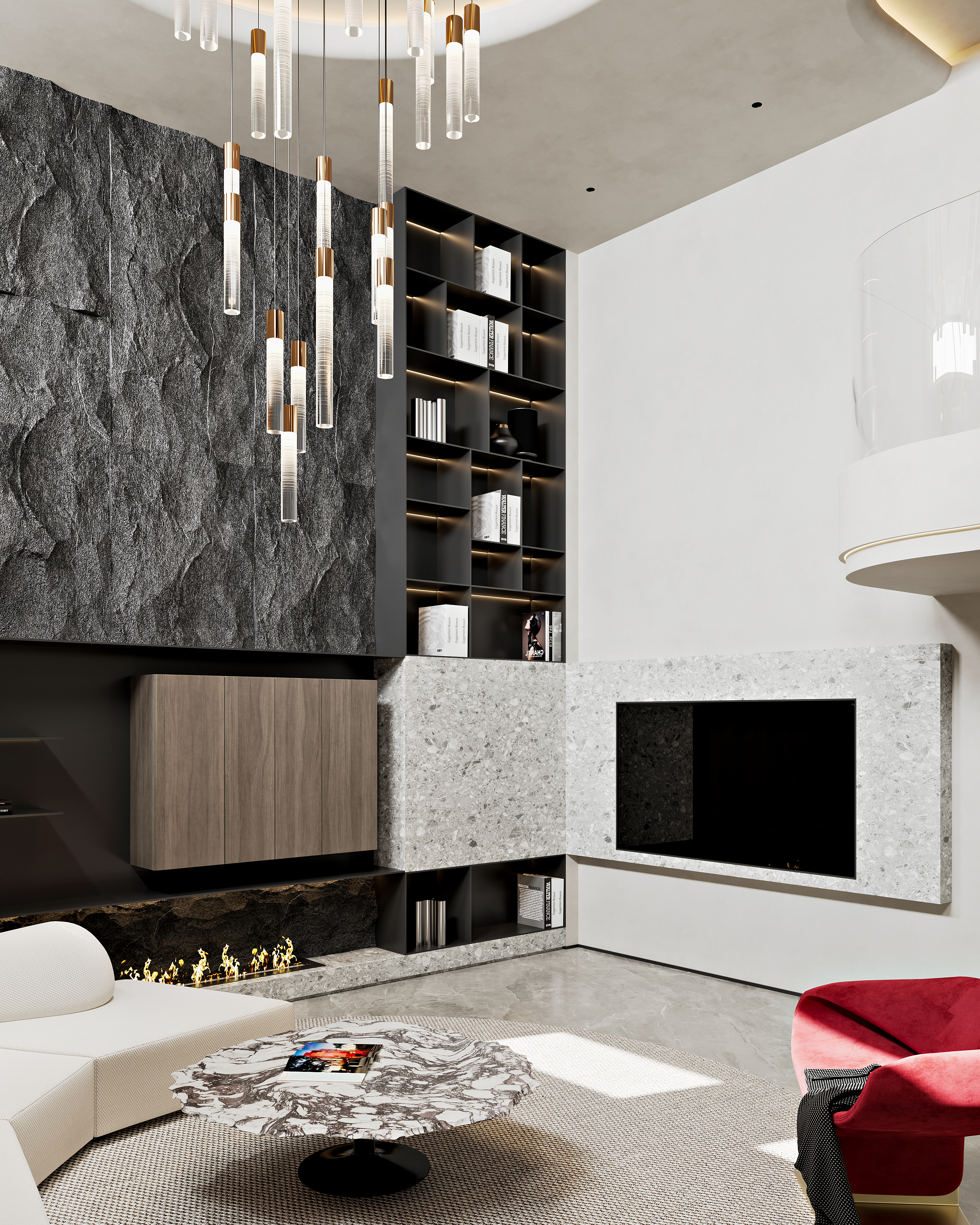 杭州别墅项目-学成府400方现代侘寂风丨中国杭州丨名震设计团队-31