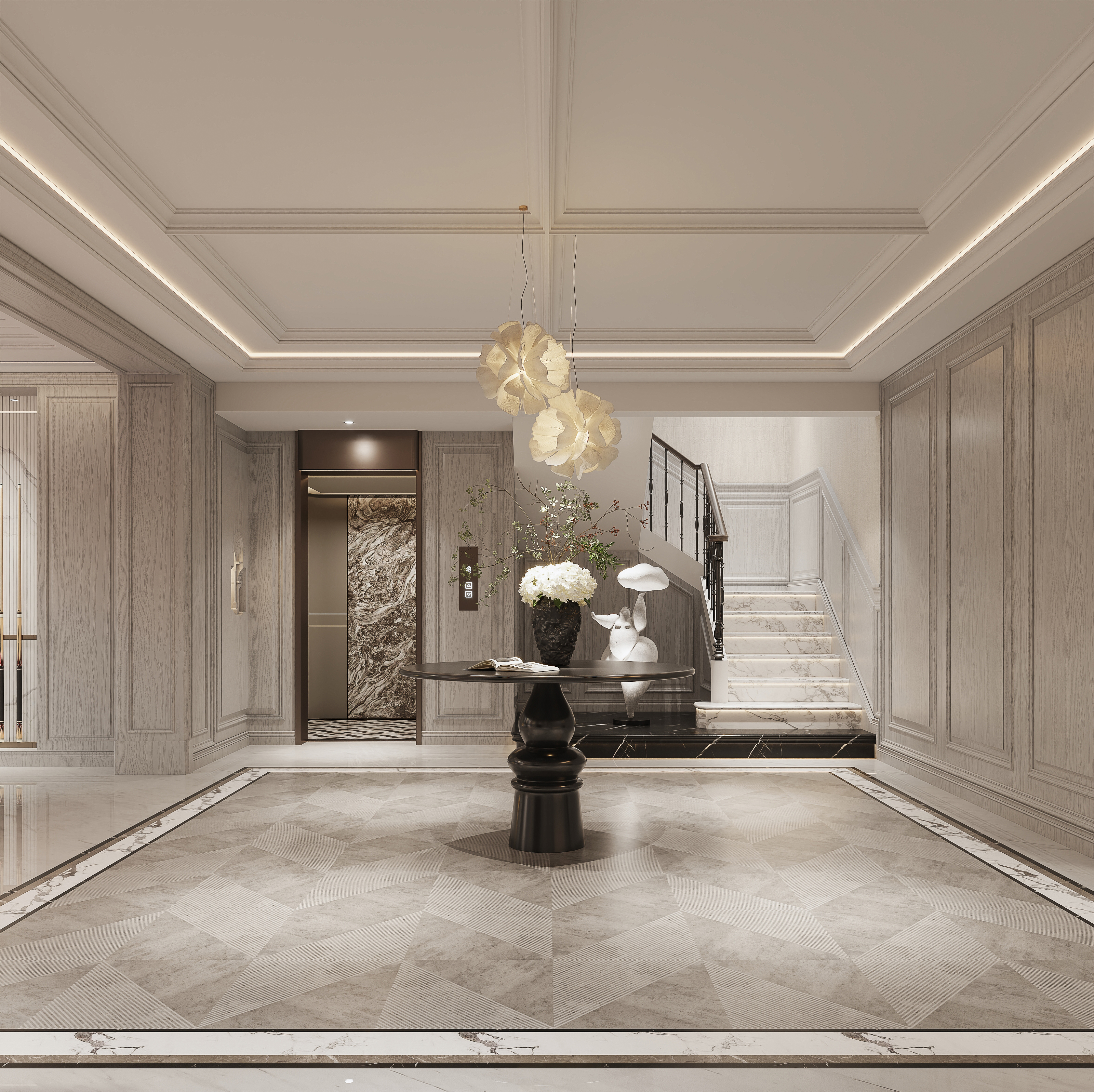 松弛浪漫·雅致生活600㎡现代美式别墅设计丨中国金华丨金华国冠别墅设计中心-6