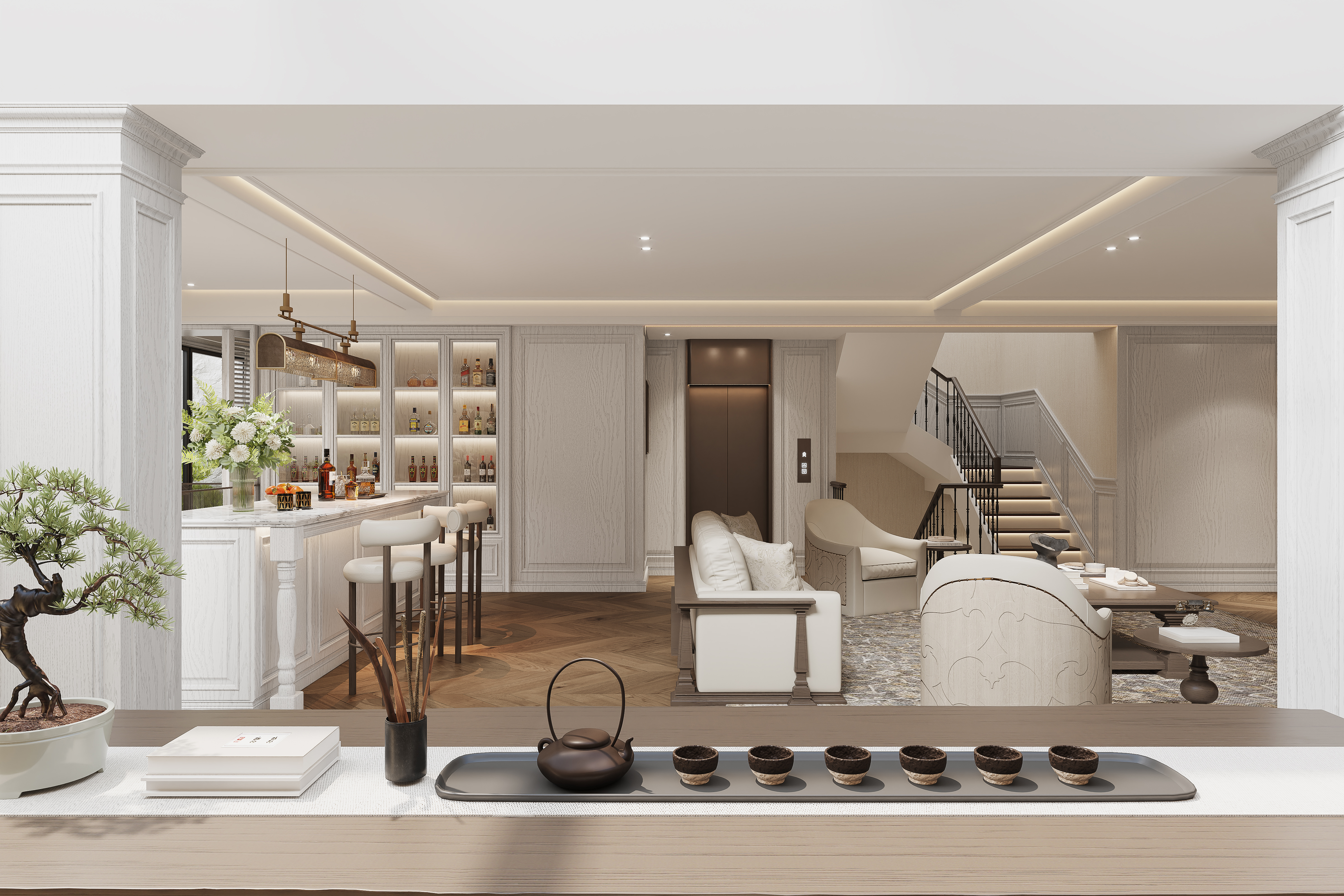 松弛浪漫·雅致生活600㎡现代美式别墅设计丨中国金华丨金华国冠别墅设计中心-65