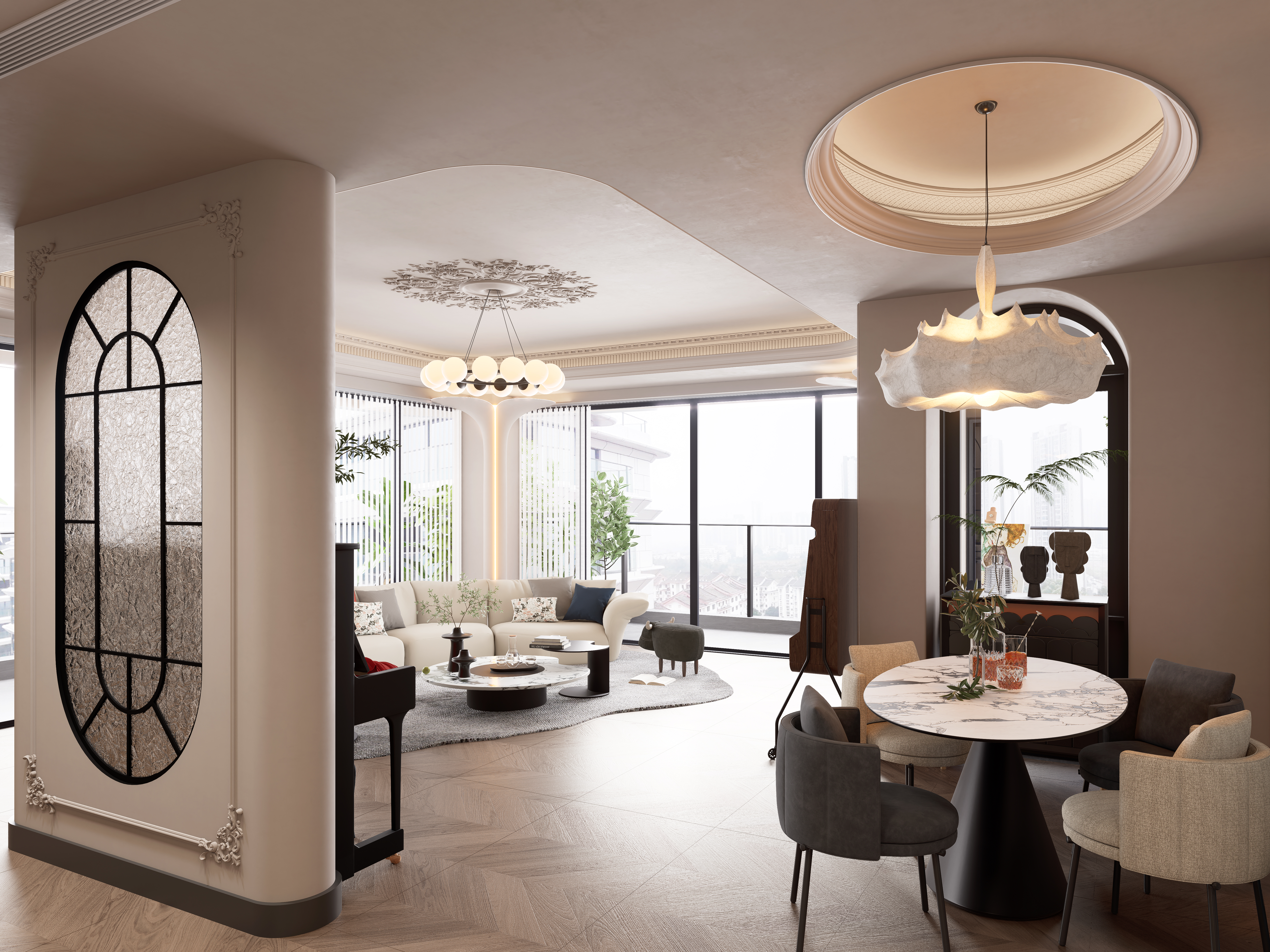 鹿溪源《花序》· 188㎡法式轻奢风住宅设计丨中国成都丨毛仕洪-4