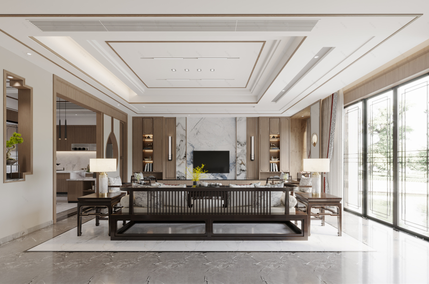 奥园广场650㎡简约中式别墅丨中国玉林丨楊絜全案设计杨茹霏-8