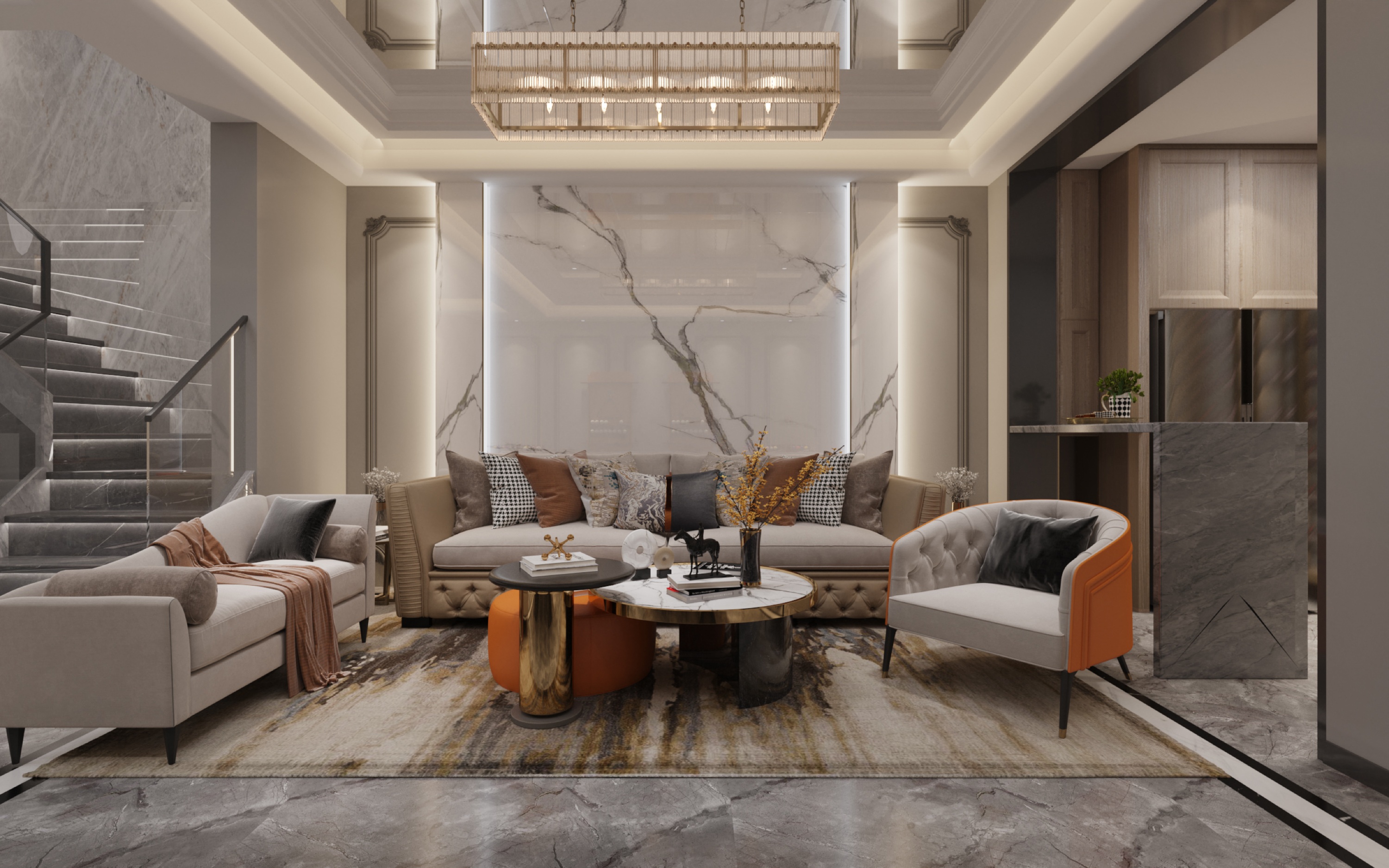 美的顺城府450㎡意式轻奢丨中国昆明丨文木设计事务所-6