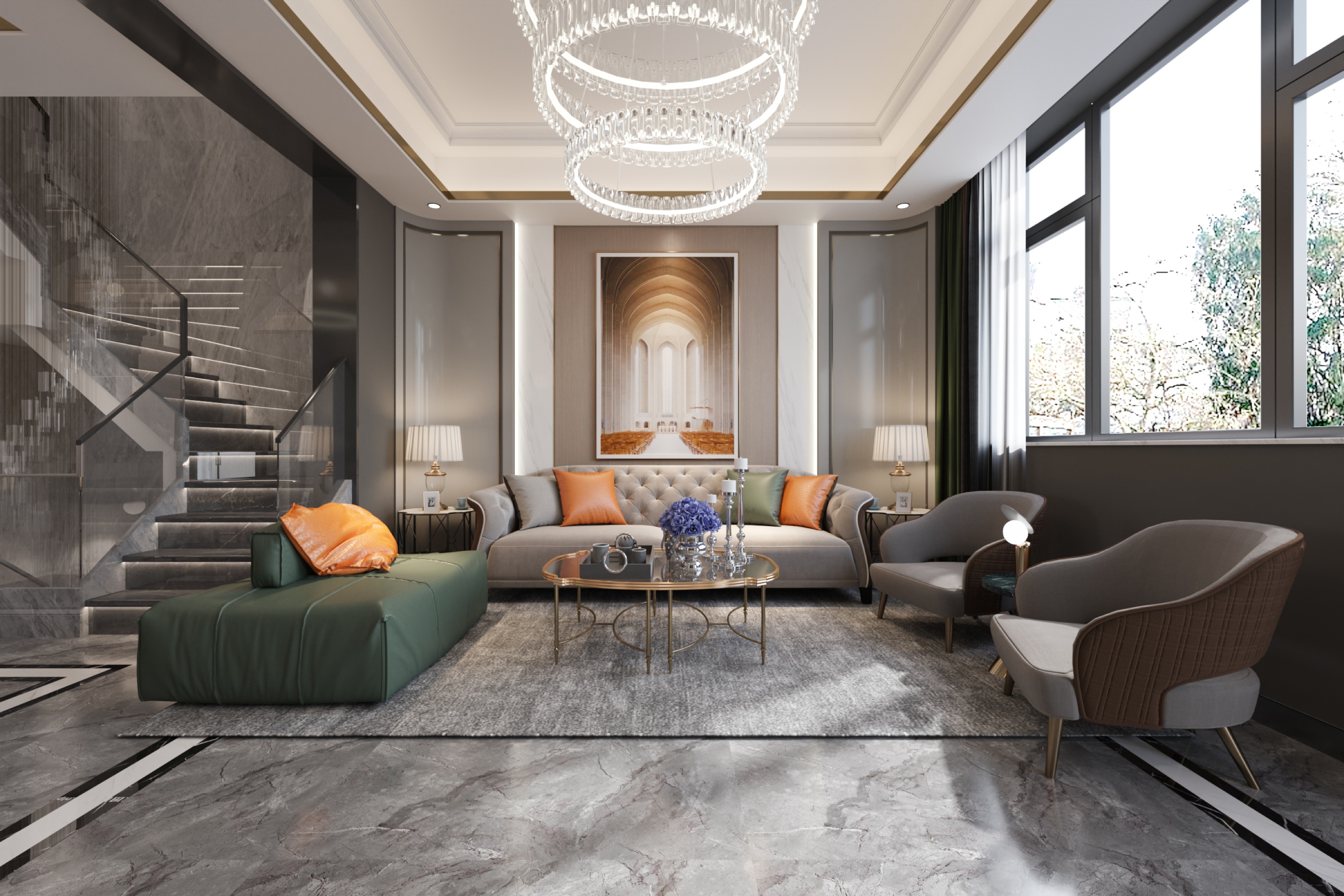 美的顺城府450㎡意式轻奢丨中国昆明丨文木设计事务所-0