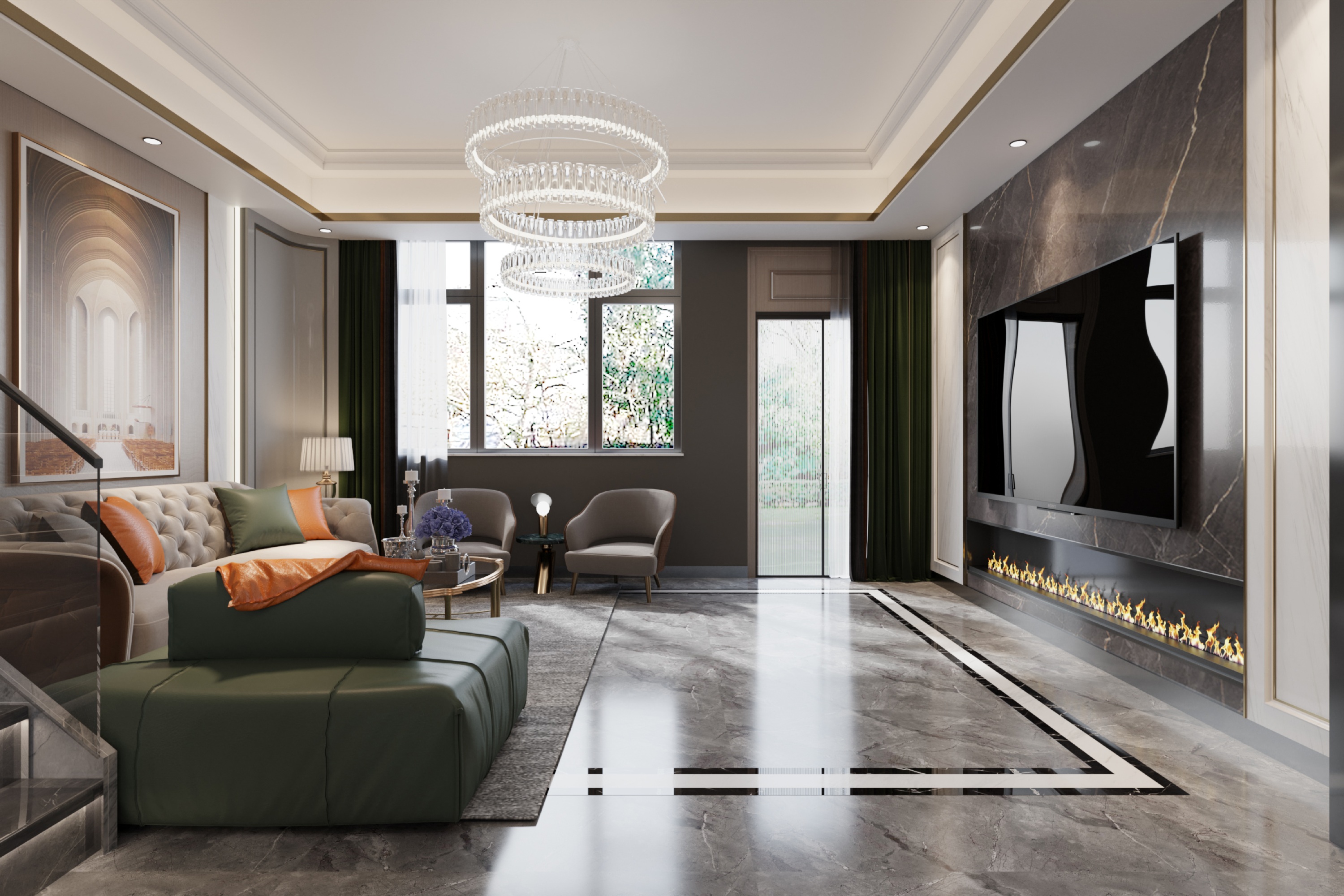 美的顺城府450㎡意式轻奢丨中国昆明丨文木设计事务所-1