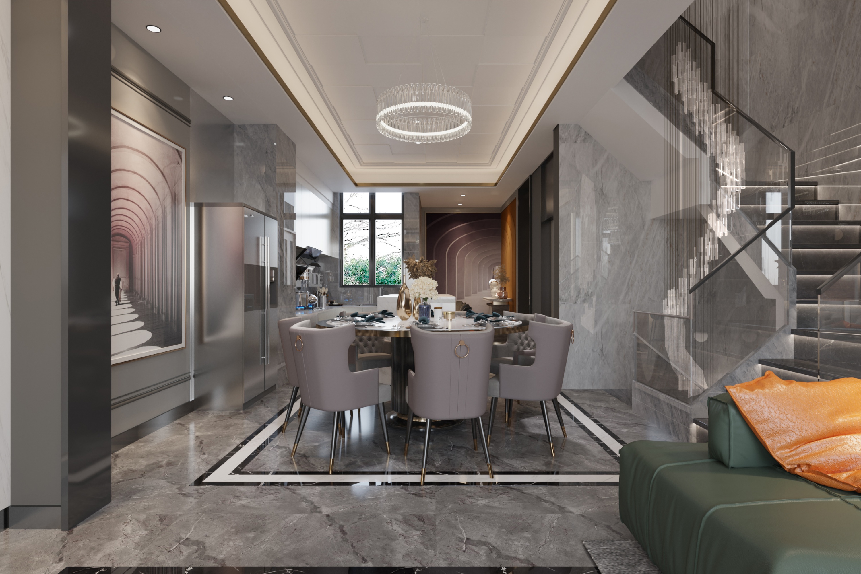 美的顺城府450㎡意式轻奢丨中国昆明丨文木设计事务所-3