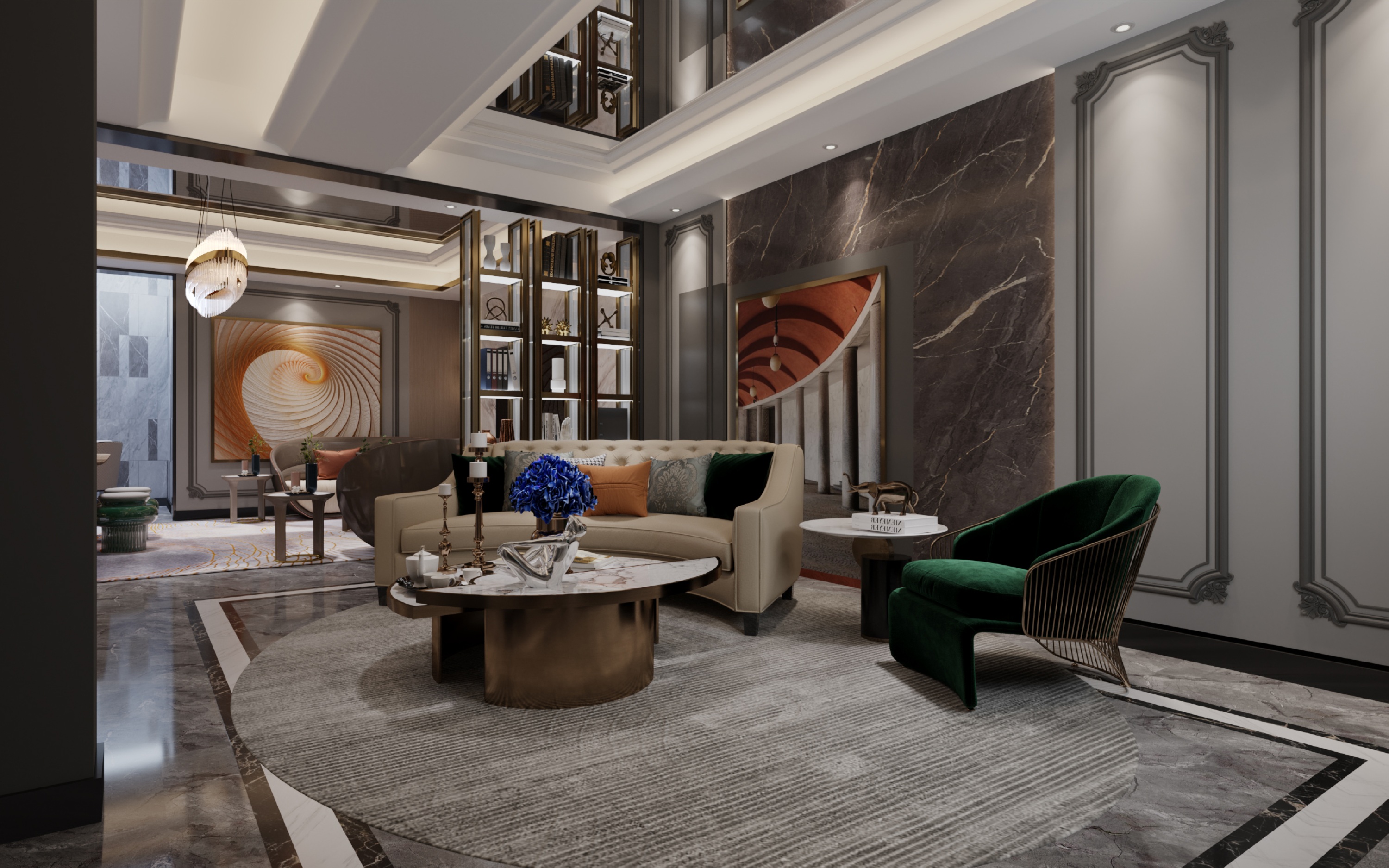 美的顺城府450㎡意式轻奢丨中国昆明丨文木设计事务所-5