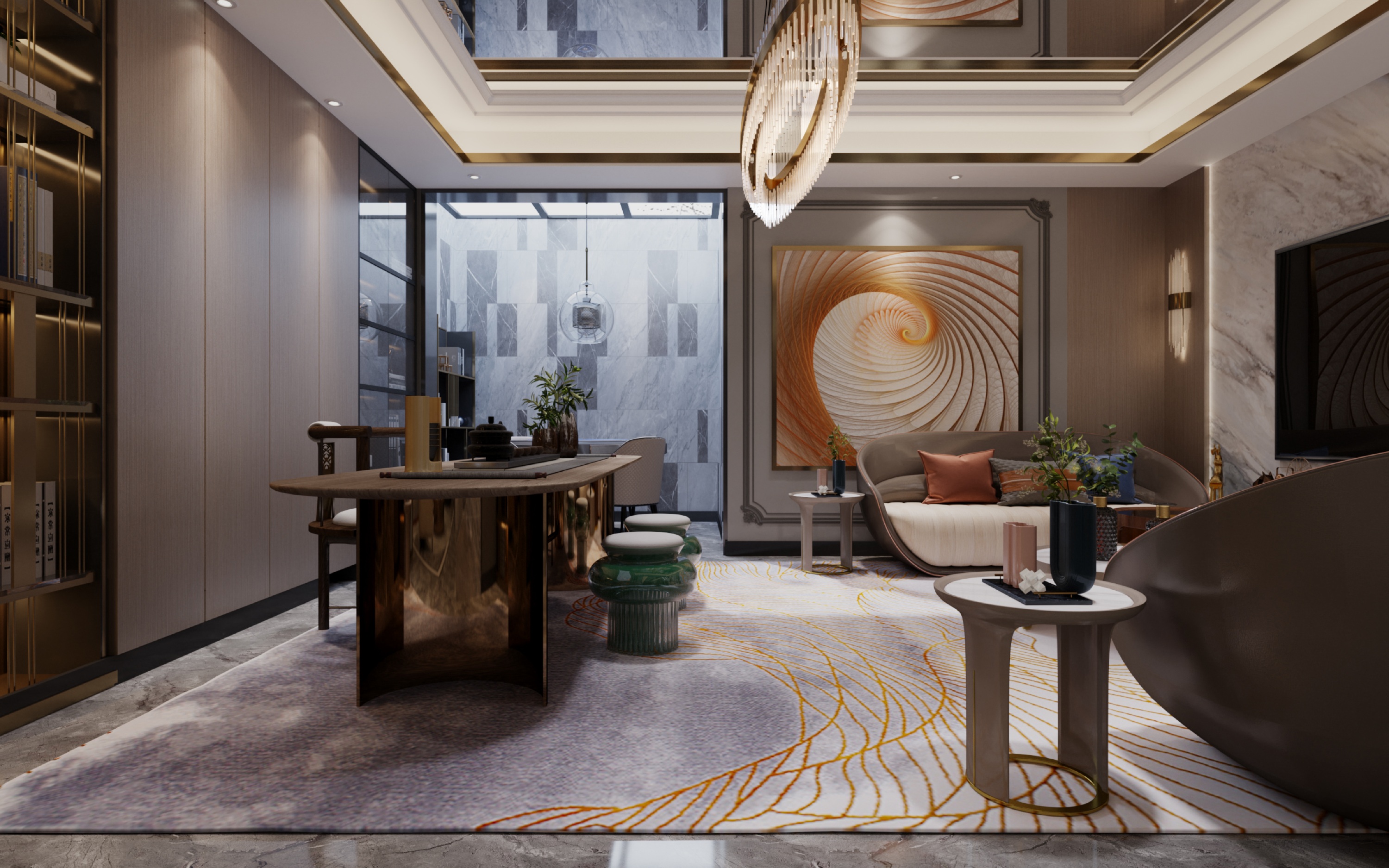 美的顺城府450㎡意式轻奢丨中国昆明丨文木设计事务所-12