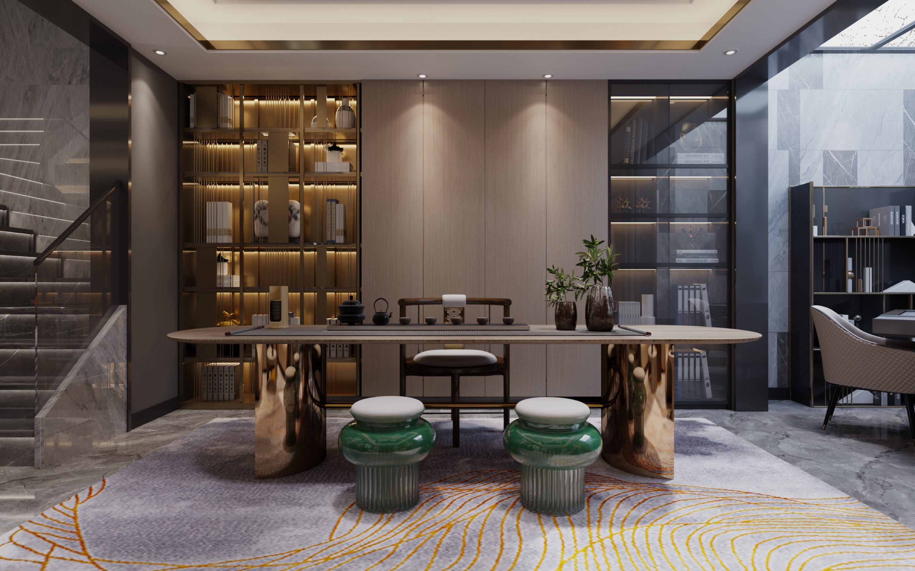 美的顺城府450㎡意式轻奢丨中国昆明丨文木设计事务所-7