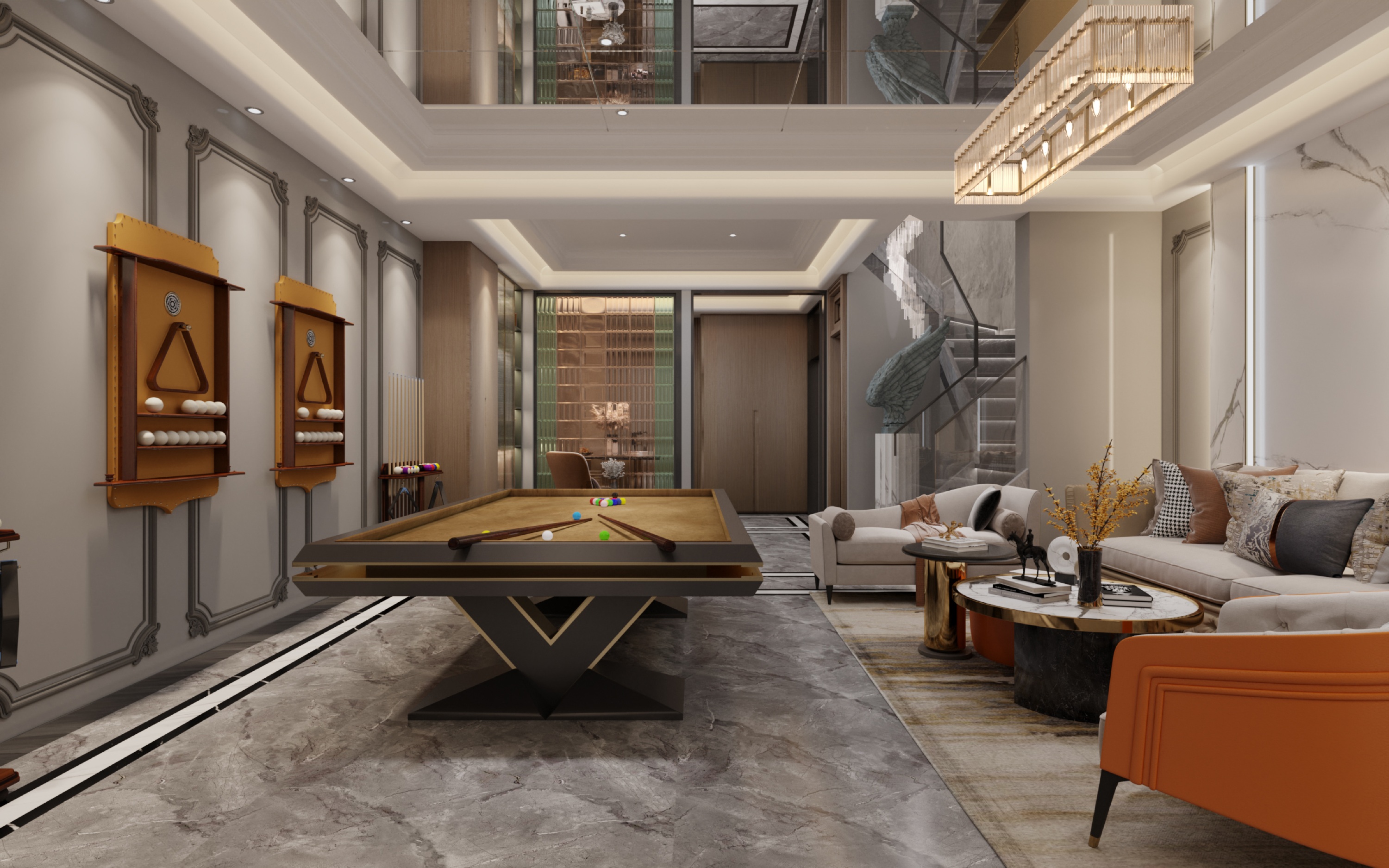 美的顺城府450㎡意式轻奢丨中国昆明丨文木设计事务所-14