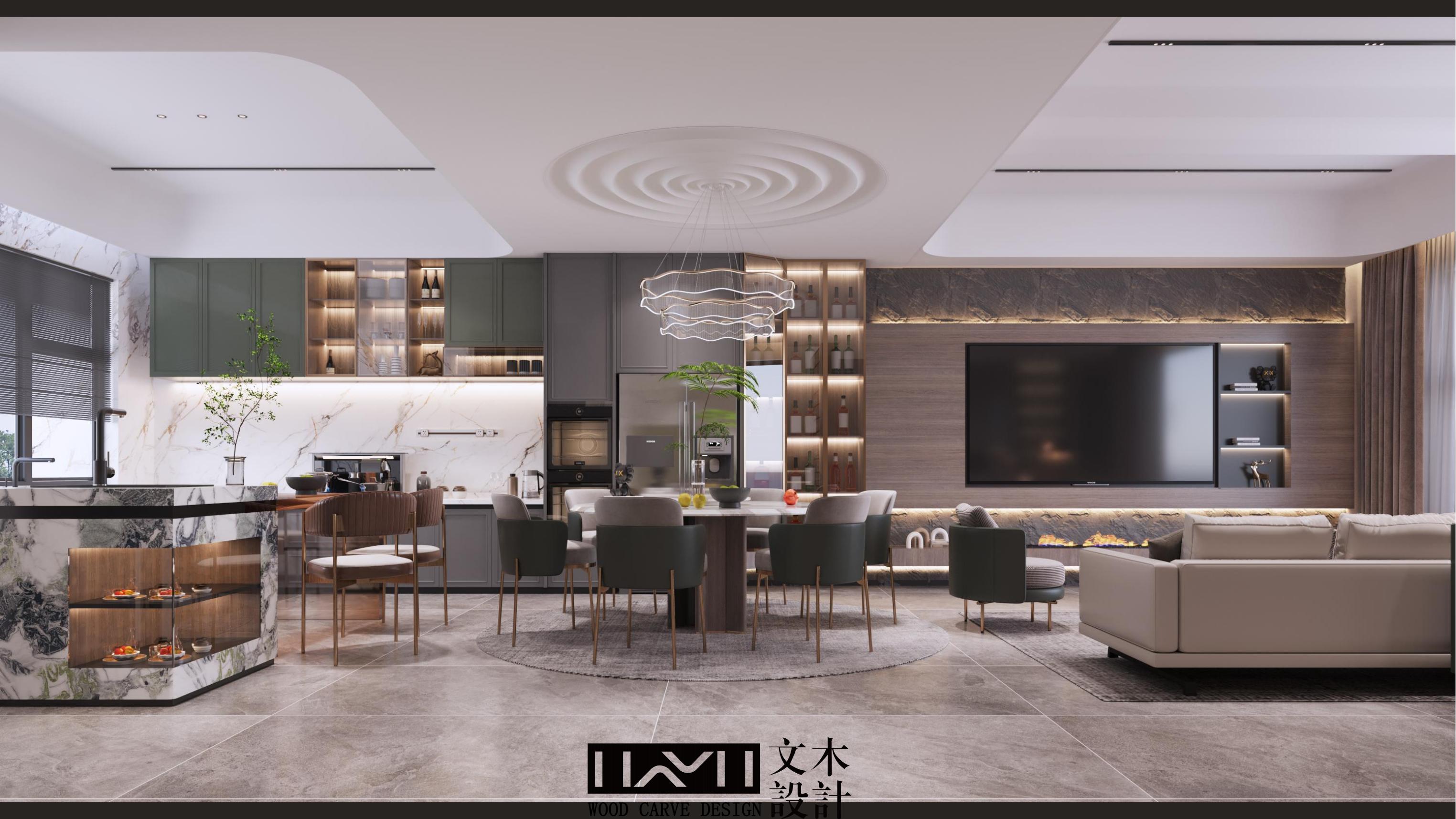美的顺城府580㎡意式轻奢丨中国昆明丨文木设计事务所-16