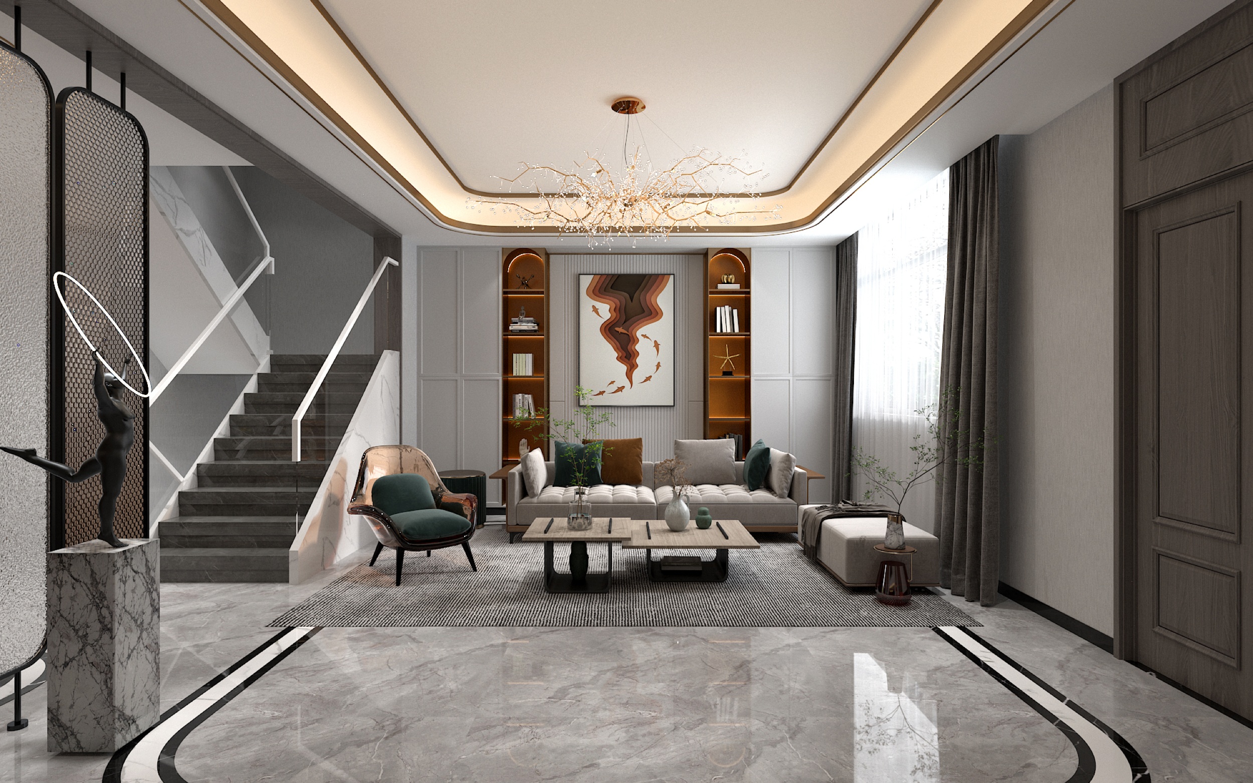 美的顺城府520㎡意式轻奢丨中国昆明丨文木设计事务所-2