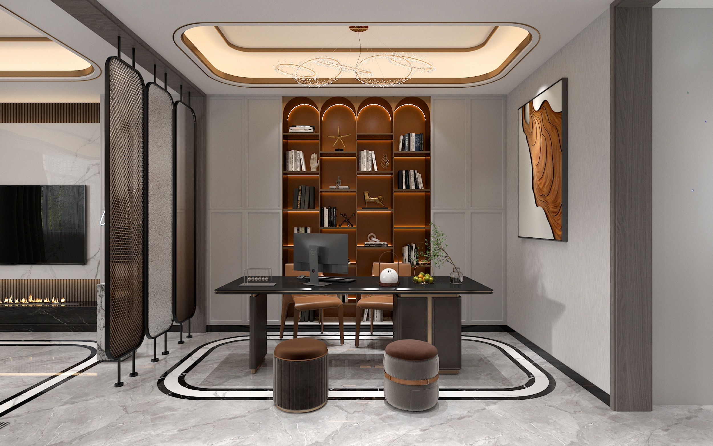 美的顺城府520㎡意式轻奢丨中国昆明丨文木设计事务所-5