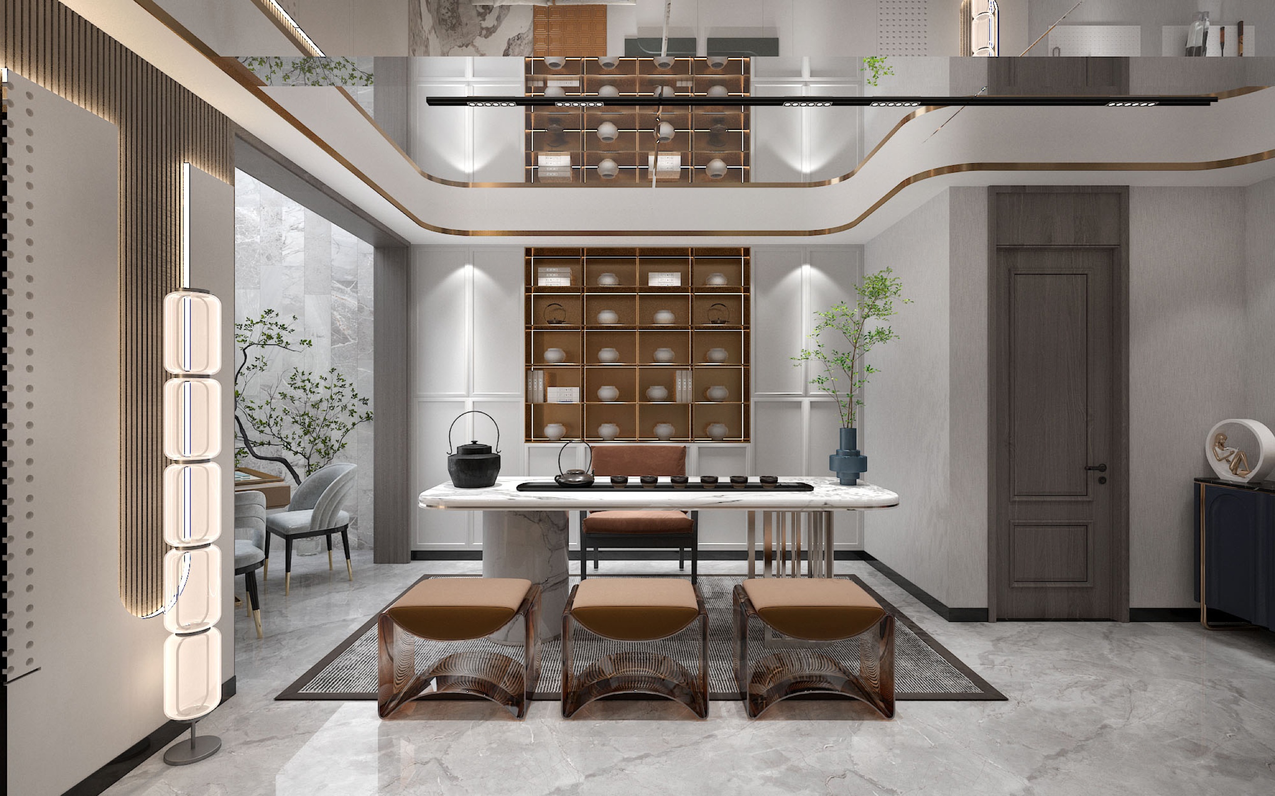 美的顺城府520㎡意式轻奢丨中国昆明丨文木设计事务所-7