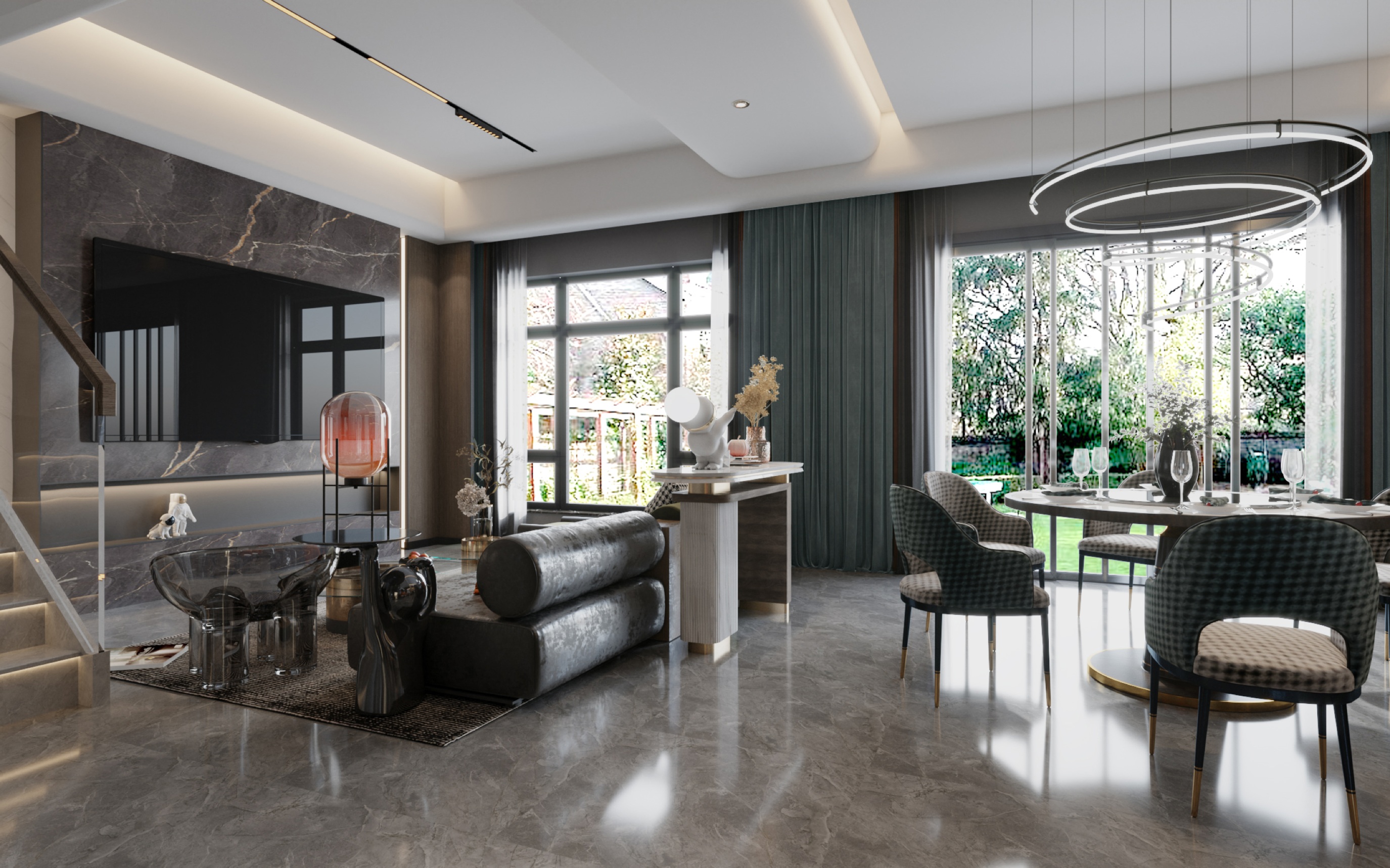 美的顺城府580㎡双拼意式轻奢丨中国昆明丨文木设计事务所-1