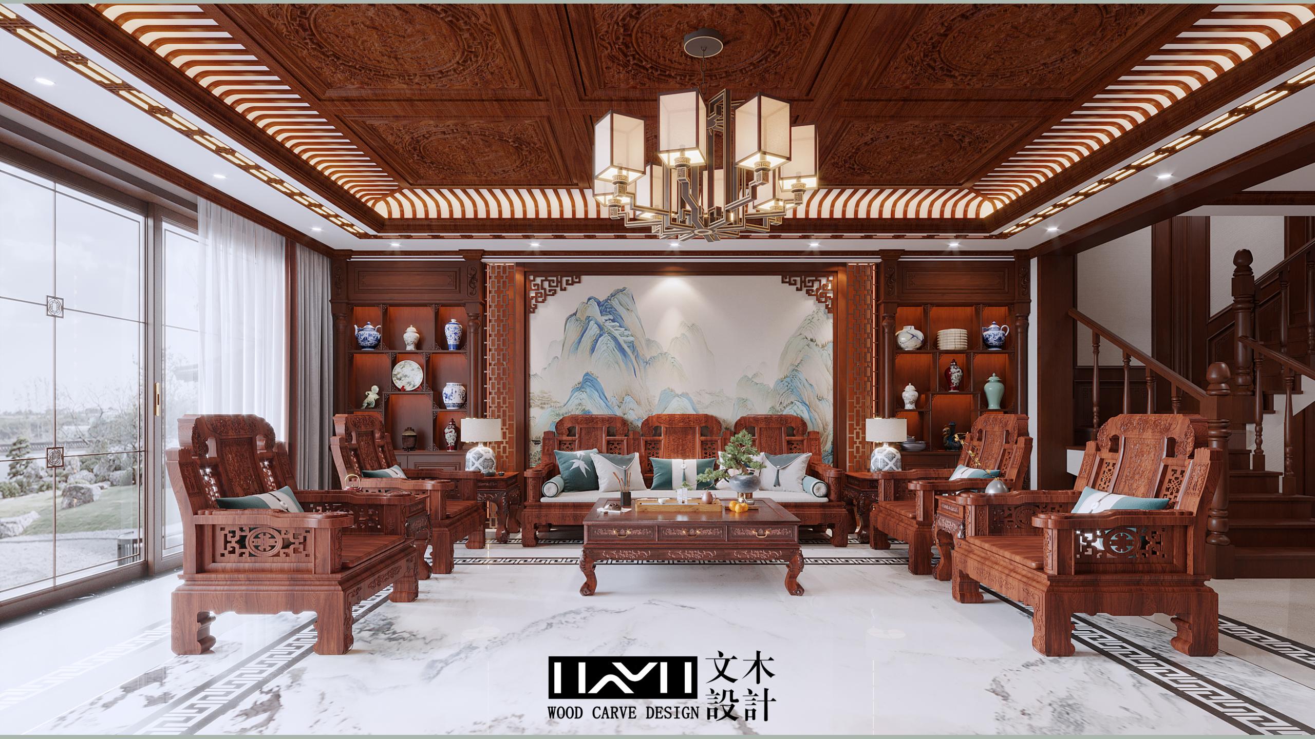 滇池ONE860㎡古典中式（红木家具）丨中国昆明丨文木设计事务所-8