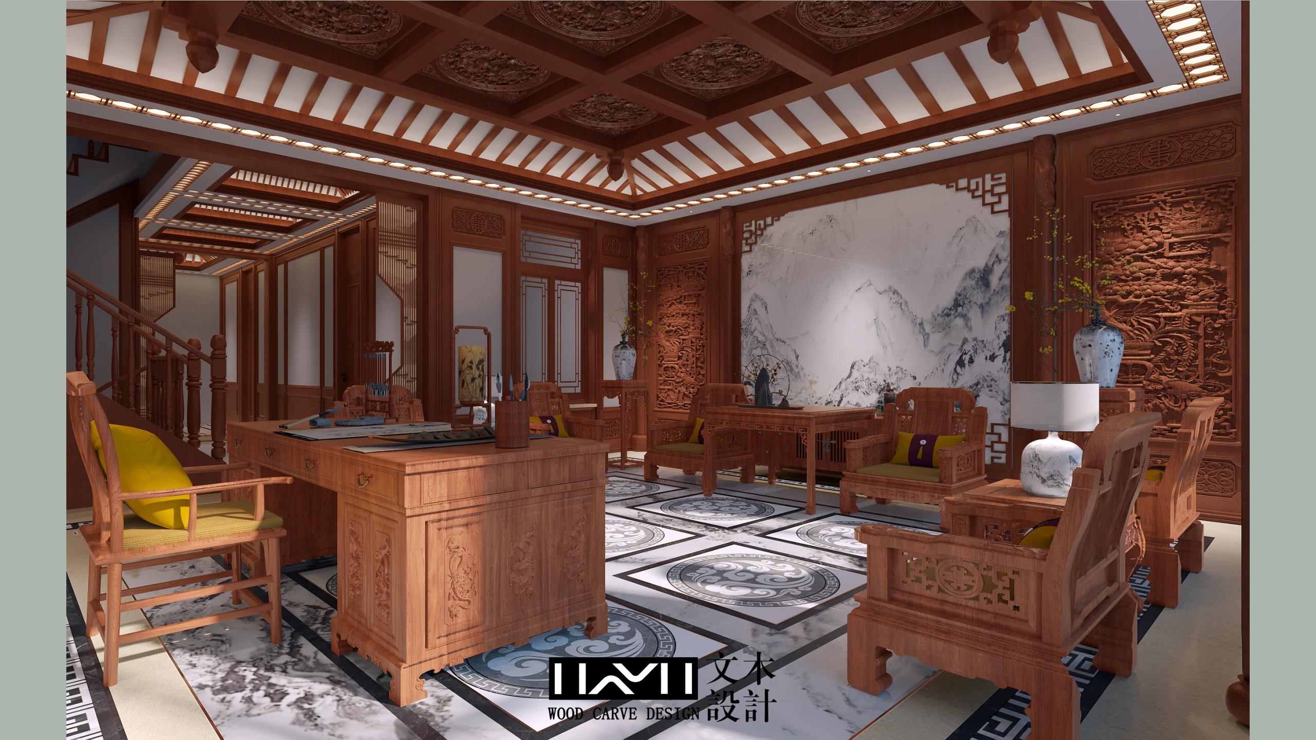 滇池ONE860㎡古典中式（红木家具）丨中国昆明丨文木设计事务所-21