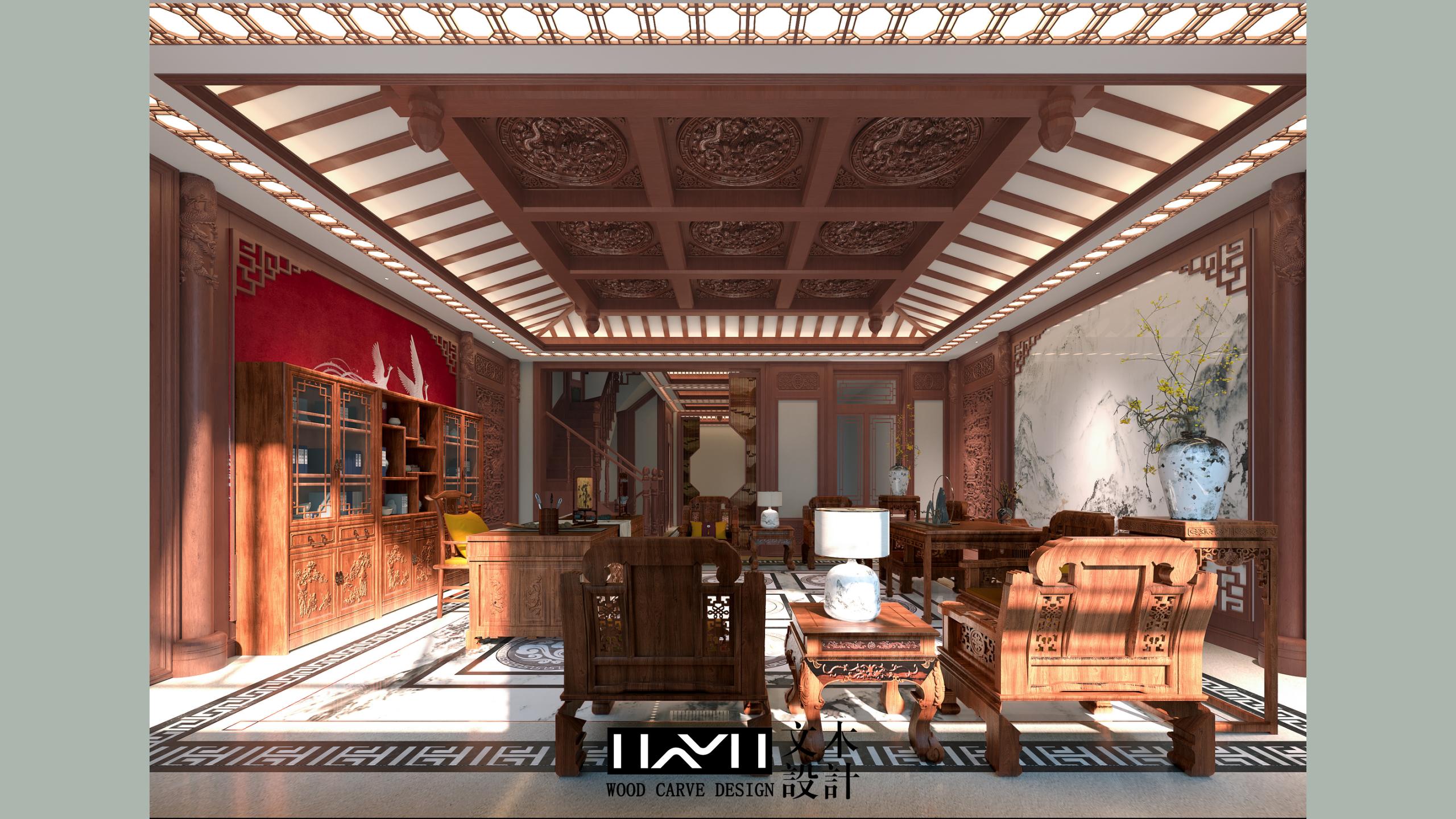 滇池ONE860㎡古典中式（红木家具）丨中国昆明丨文木设计事务所-16