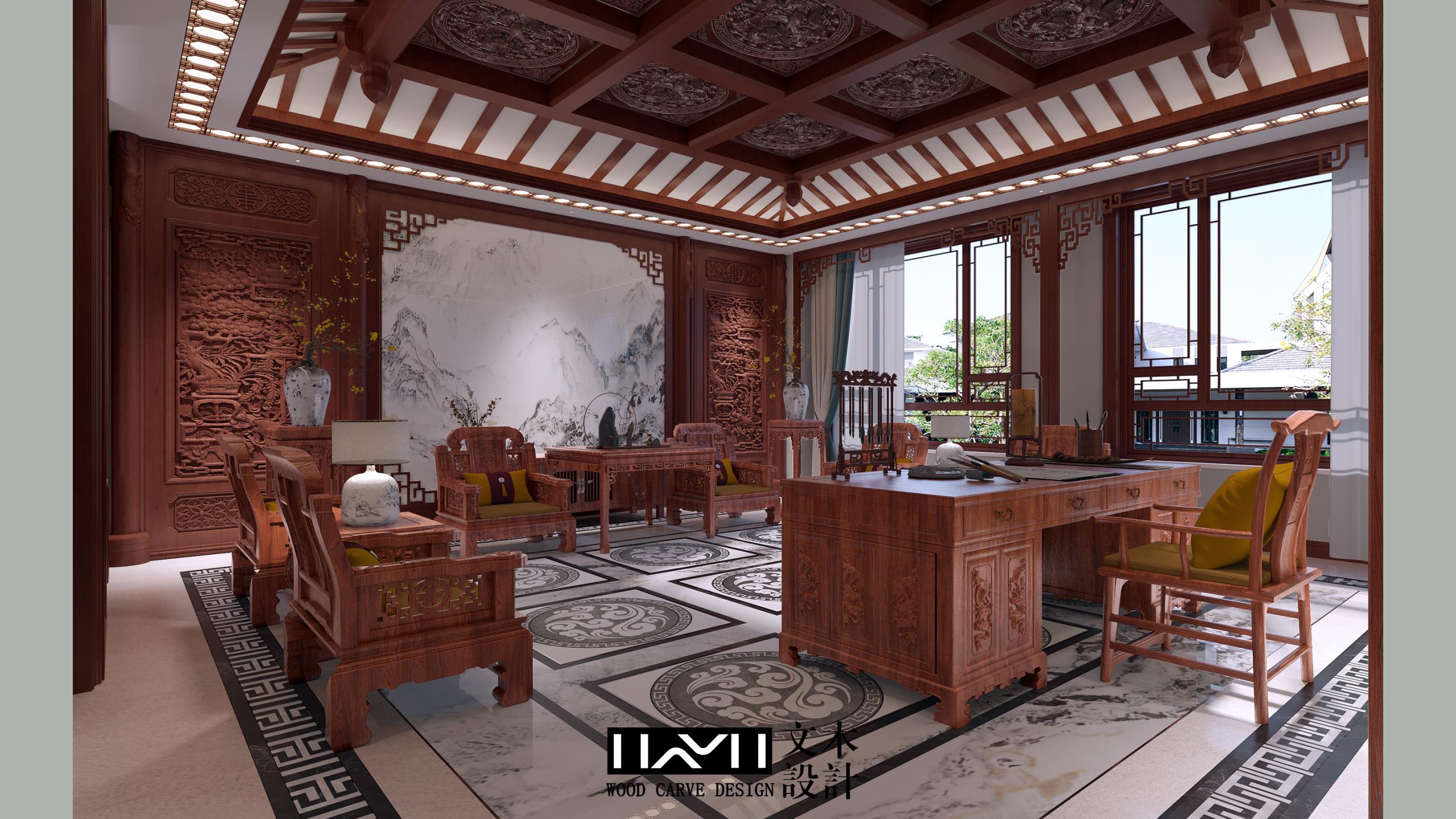 滇池ONE860㎡古典中式（红木家具）丨中国昆明丨文木设计事务所-17