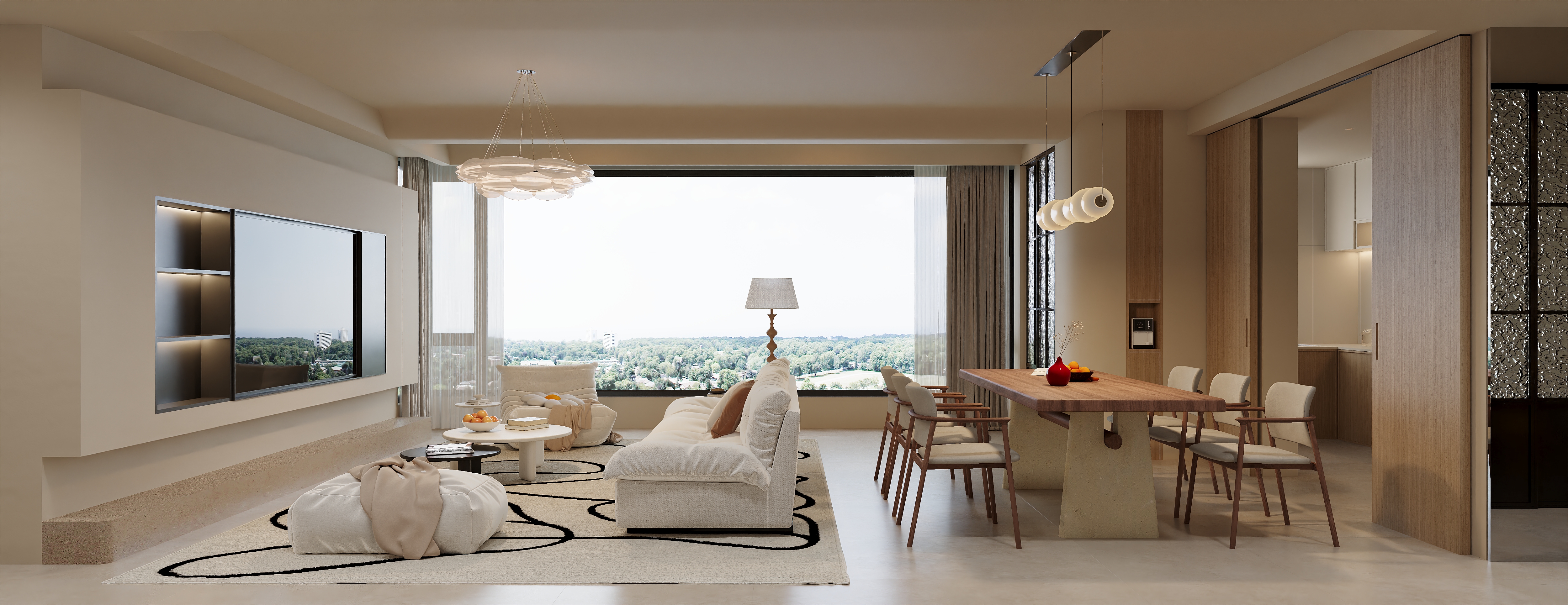 华润九里134㎡奶油风设计案例丨中国重庆丨廖雪松-4