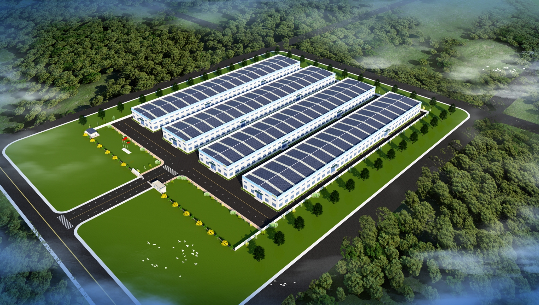 科技新型材料仓储工厂鸟瞰图规划丨中国北京丨鲁临策展联合-8