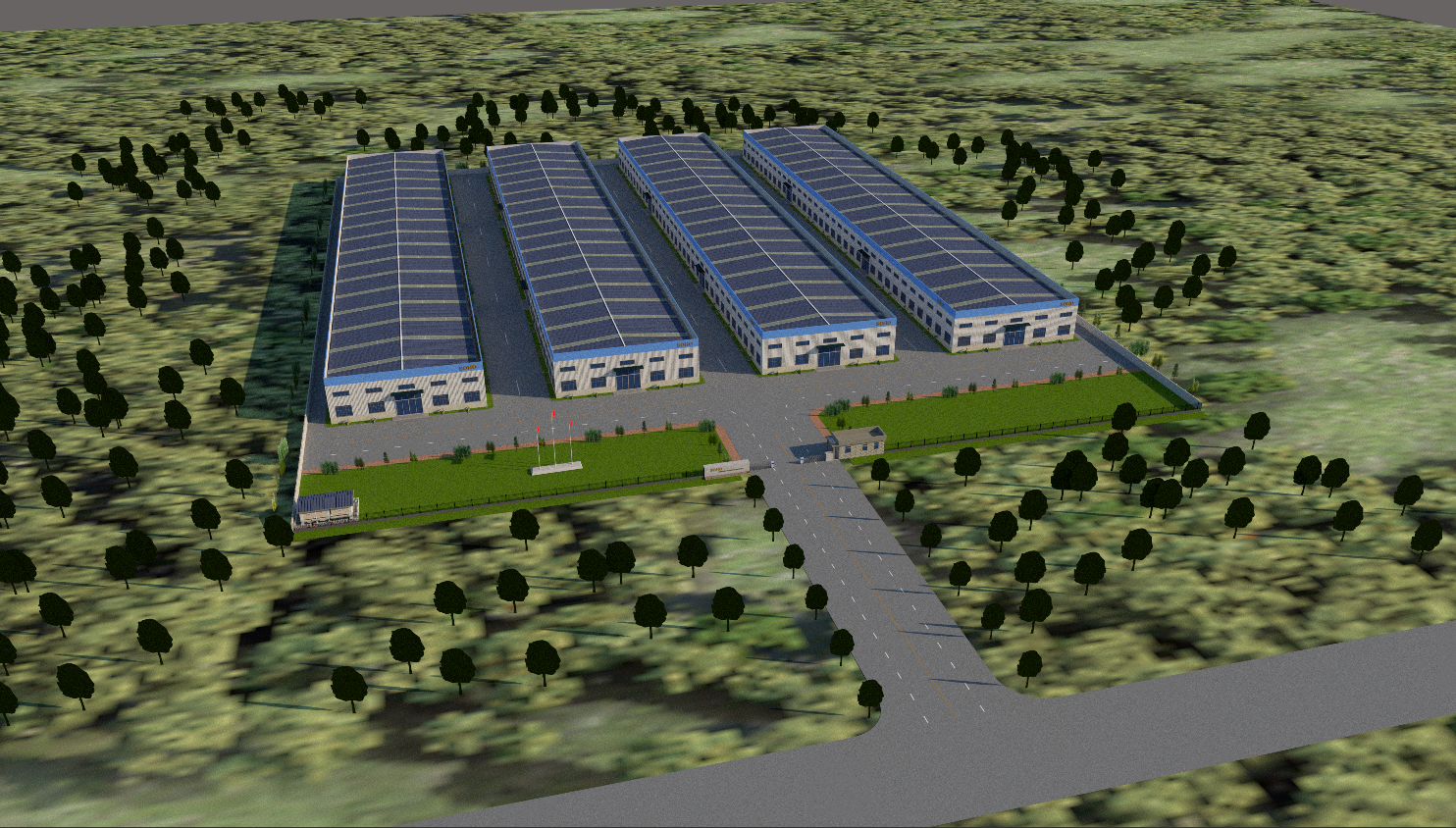 科技新型材料仓储工厂鸟瞰图规划丨中国北京丨鲁临策展联合-10