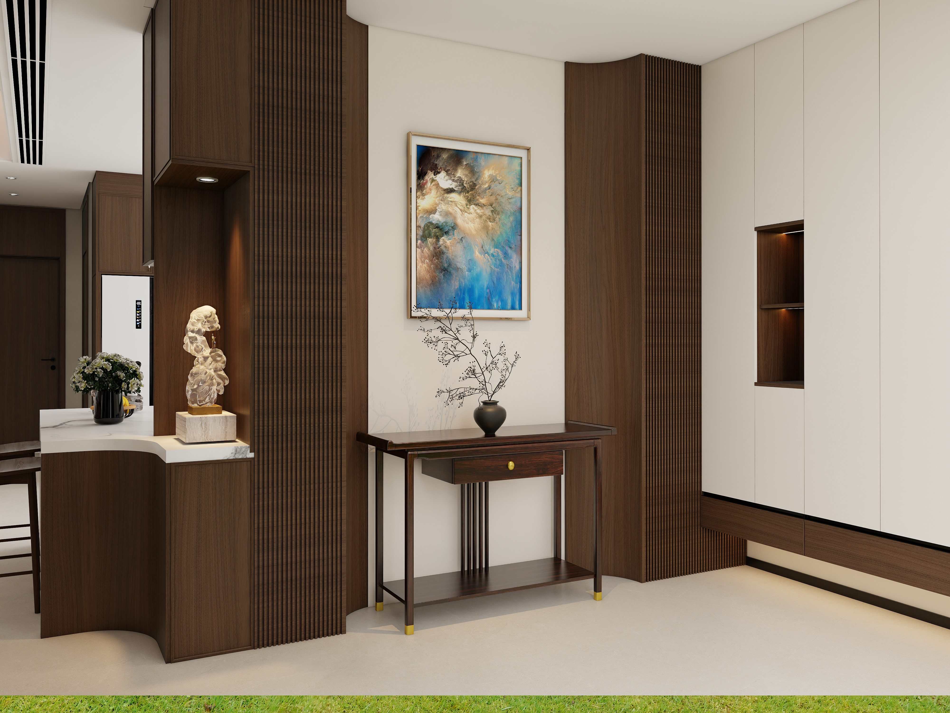 江南里中式客厅丨中国海南藏族自治州丨林林设计-2